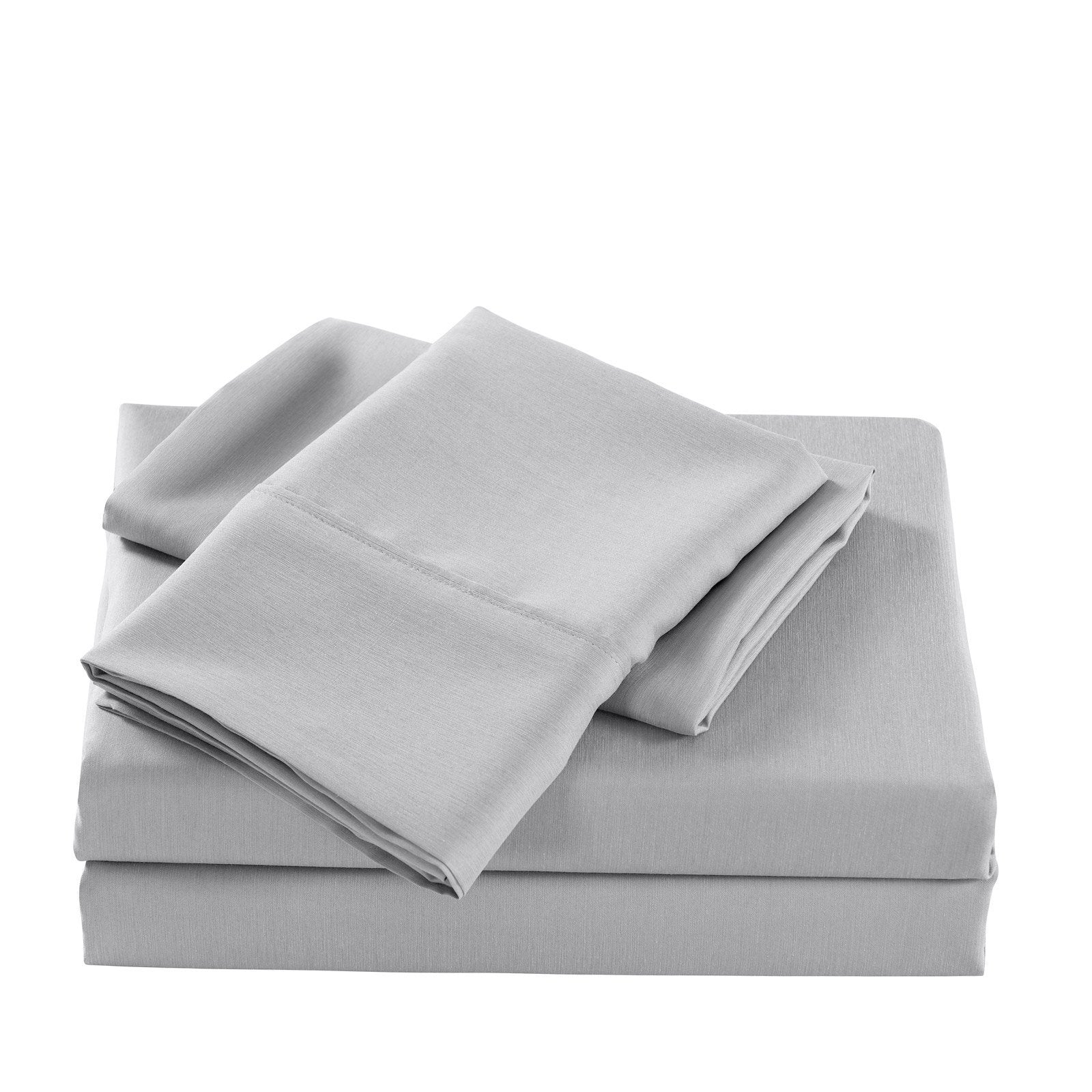 2000 Thread Count Bamboo Cooling Sheet Set - Ultra Soft King Size Bed Sheets - Stonewash Grey - Perfect for Hot Sleepers & Summer Nights
