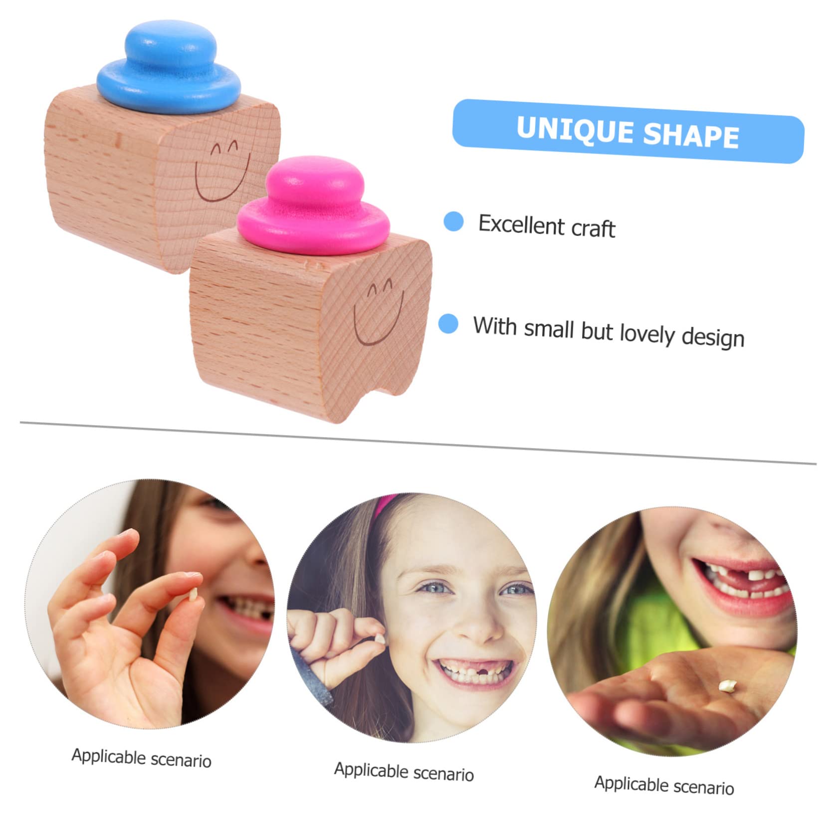 BIUDECO 2 Sets Wooden Baby Teeth Keepsake Box - Newborn Tooth Holder Organizer, Baby Shower Gift & Memory Case (4pcs x 2) - Perfect for Storing First Teeth, Baby Milestones & Special Memories