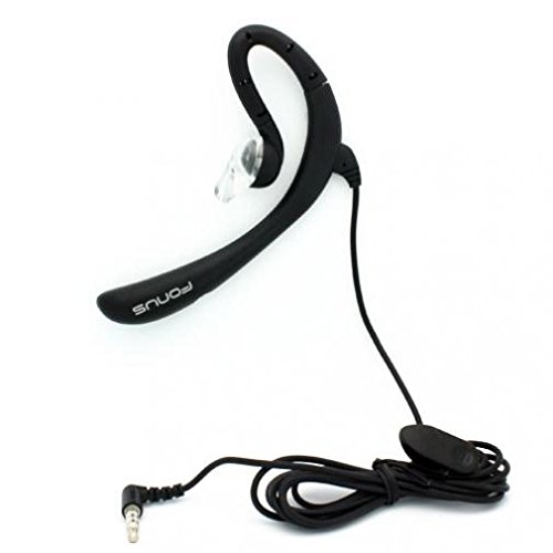 Wired Mono Headset with Mic - 3.5mm Single Earbud Over-The-Ear Headphone Compatible with Motorola Moto e6 | Hands-Free Calling for Business, Driving & Gaming