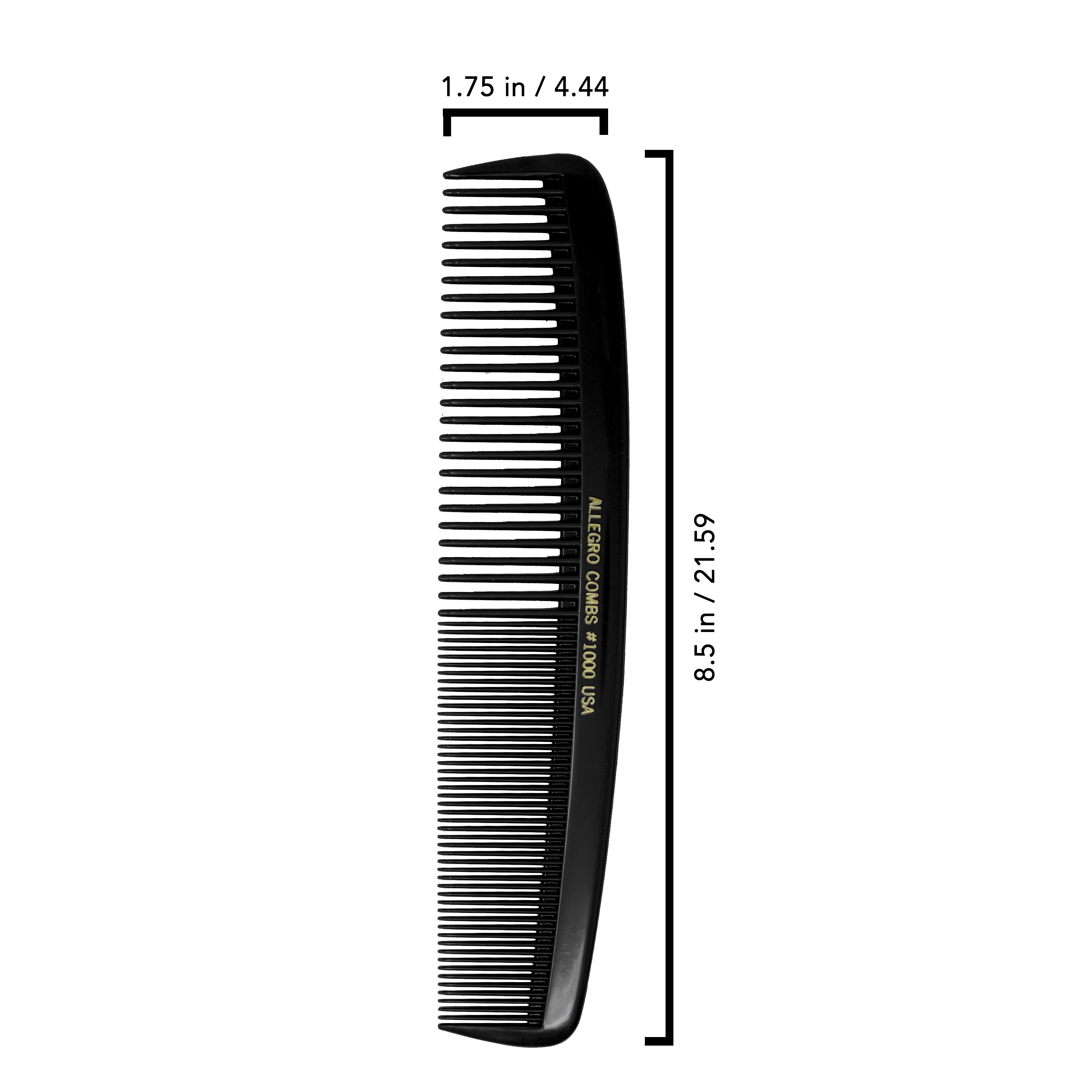 Allegro Combs #1000 X Large Styling Comb - Professional All Purpose Hair Comb for Thick & Curly Hair - Perfect for Salons, Styling & Detangling at Home