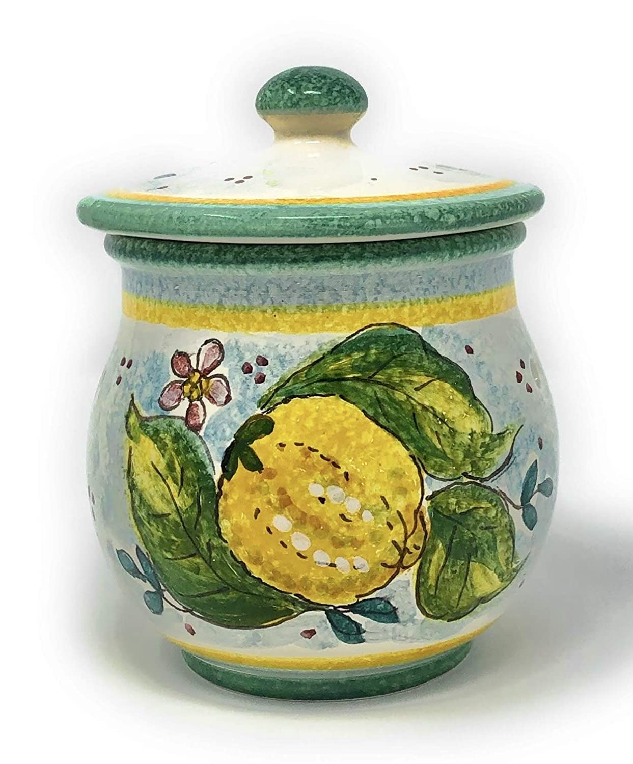 Hand-Painted Italian Ceramic Garlic Jar Holder - Tuscan Art Pottery by CERAMICHE D'ARTE PARRINI | Authentic Made in Italy Home Decor for Kitchen & Dining Room