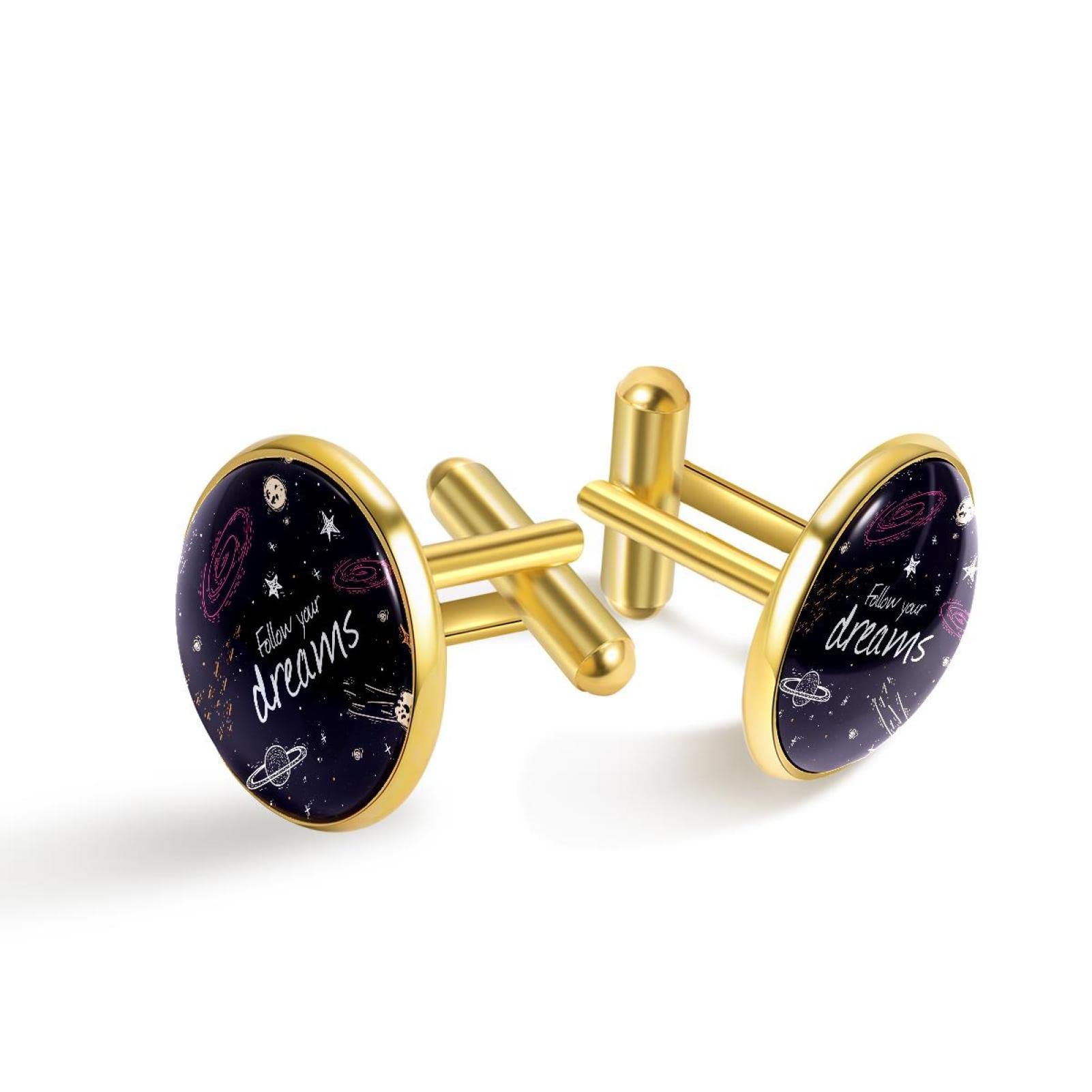 Unique Galaxy Space Cufflinks for Men - Elegant Astronomy-Inspired Accessories for Formal Wear & Special Occasions