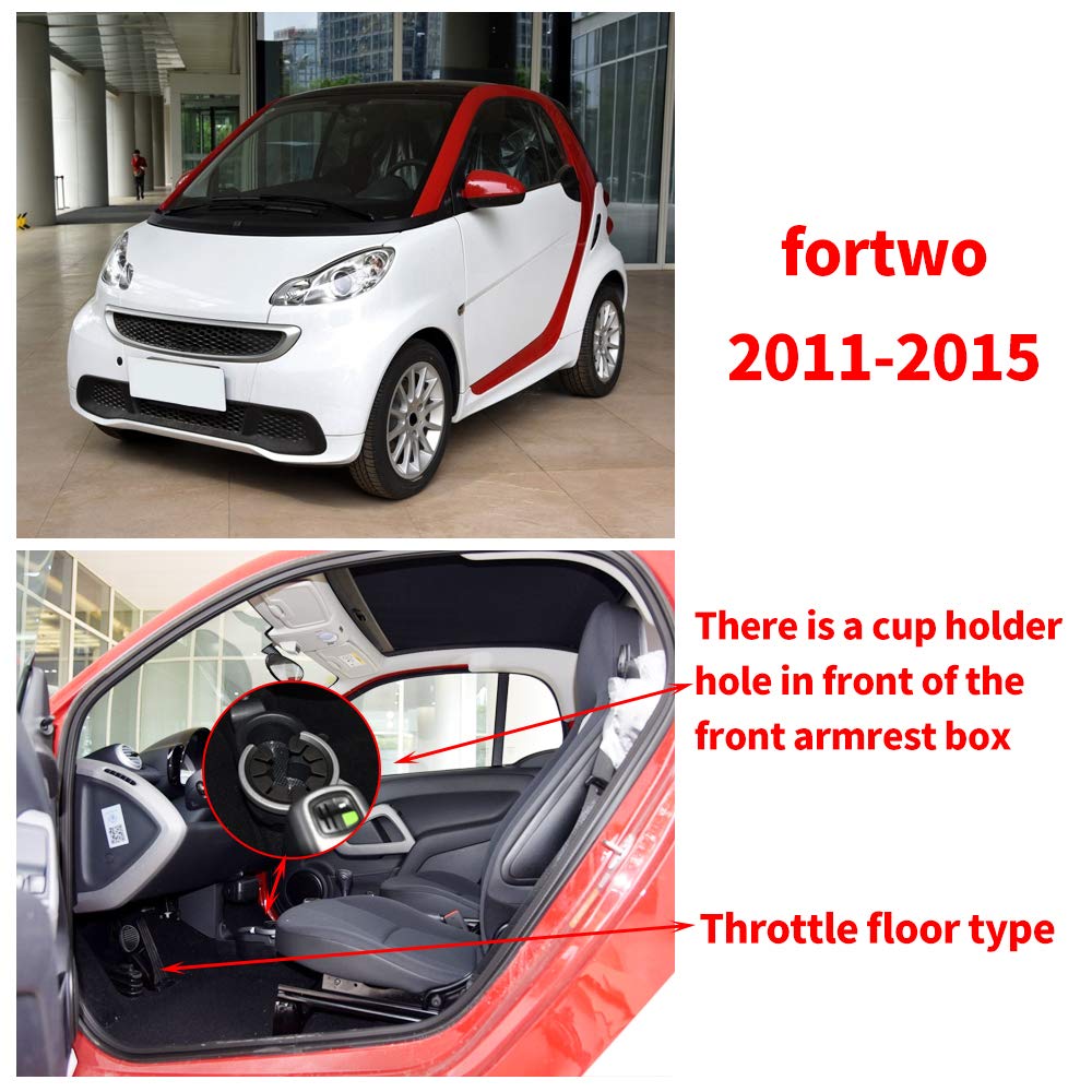 2011-2015 Smart Fortwo Custom Fit Car Floor Mats - Full Coverage Non-Slip Leather Liners with Cup Holder Hole & Accelerator Protection | Perfect for Daily Commuting & Road Trips