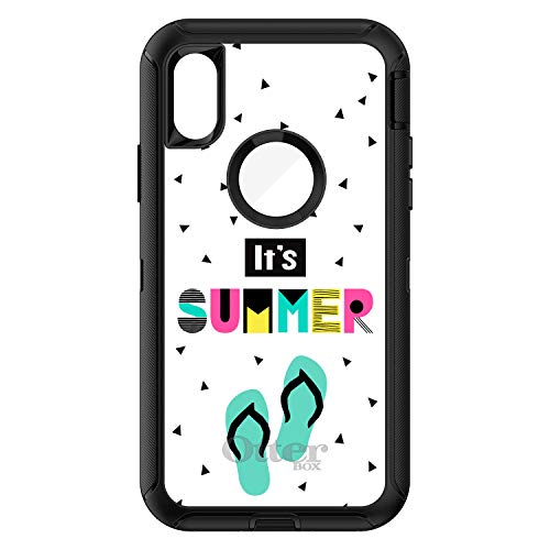 Summer Graphics - It's Summer Cartoon Flip Flops On Black Case