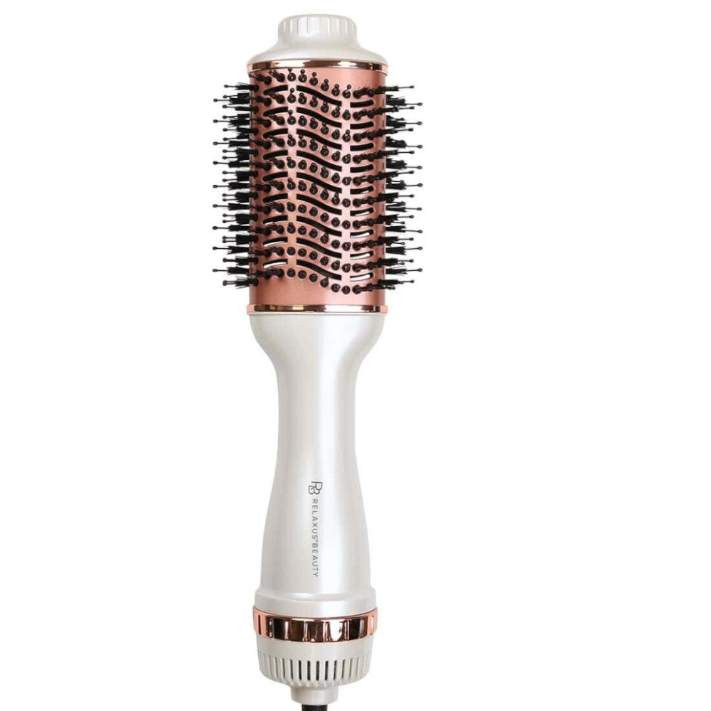 RELAXUS 544463 Professional Pearl Rose Blow Dry Brush for Hair Styling - Perfect for Salon, Home Use & Travel