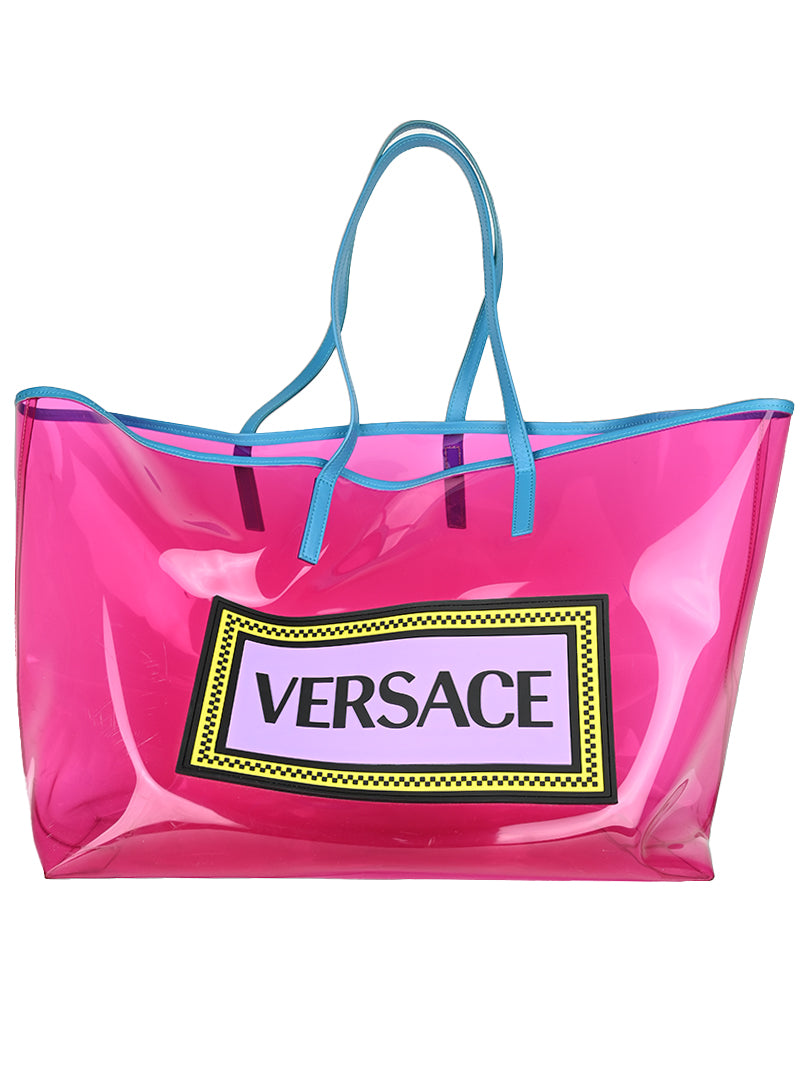 Versace Pink PVC Shopper Bag - Luxury Designer Tote for Women, Perfect for Shopping, Travel & Everyday Use