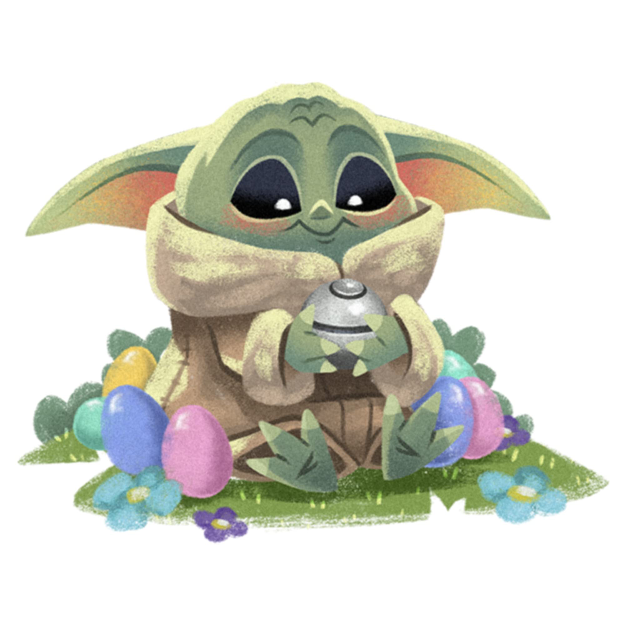 Women's Star Wars The Mandalorian Grogu Easter Egg Collector T-Shirt | Cute Baby Yoda Graphic Tee | Perfect for Cosplay, Gifts & Star Wars Fans