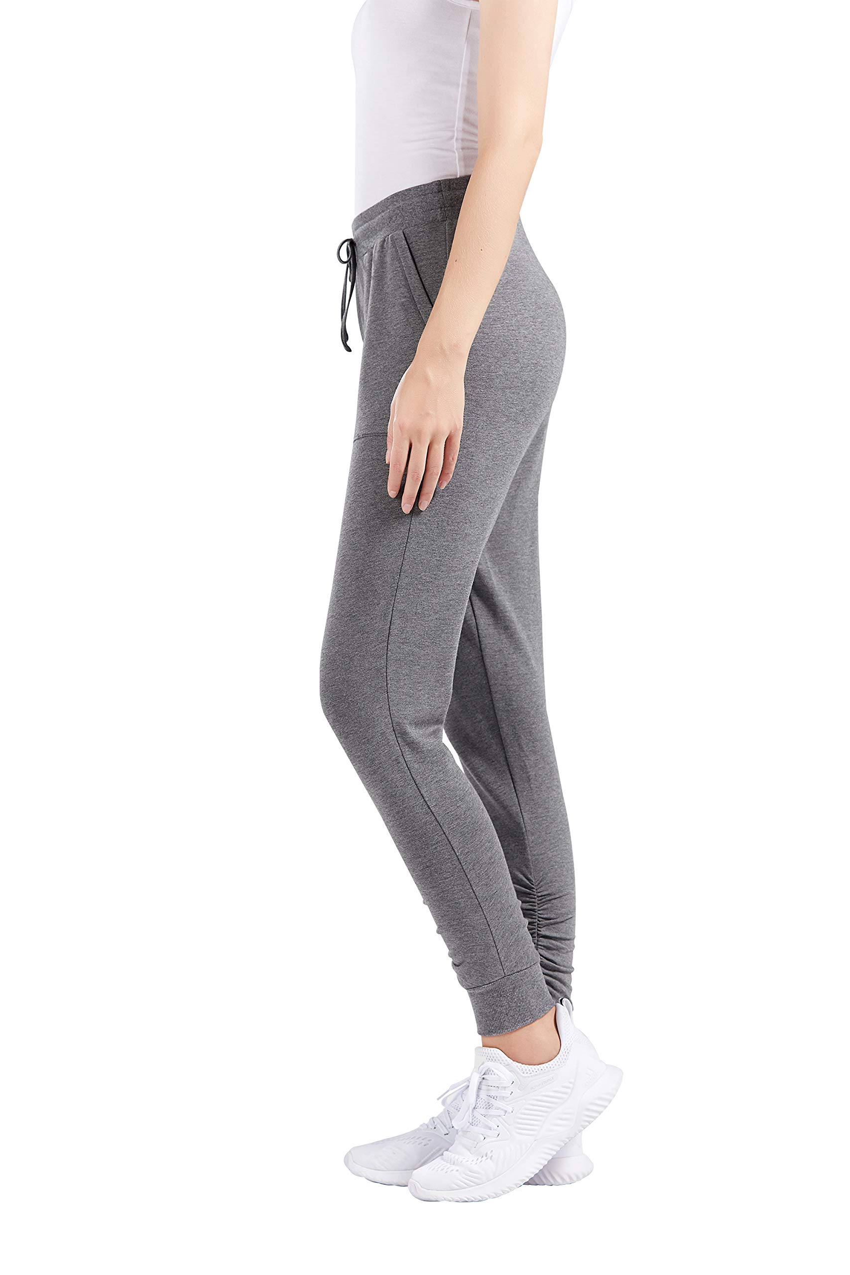 Super Soft Women's Jogger Pants with Pockets - Mid-Rise Slim Fit Yoga Pants for Running, Workout & Lounge Wear