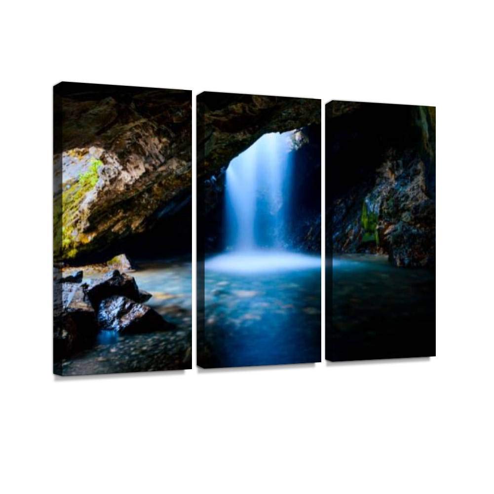 BELISIIS Donut Falls Wall Art - Vintage Abstract Canvas Painting Print, Framed 3-Panel Set, Ready to Hang - Perfect for Living Room, Bedroom & Office Decor
