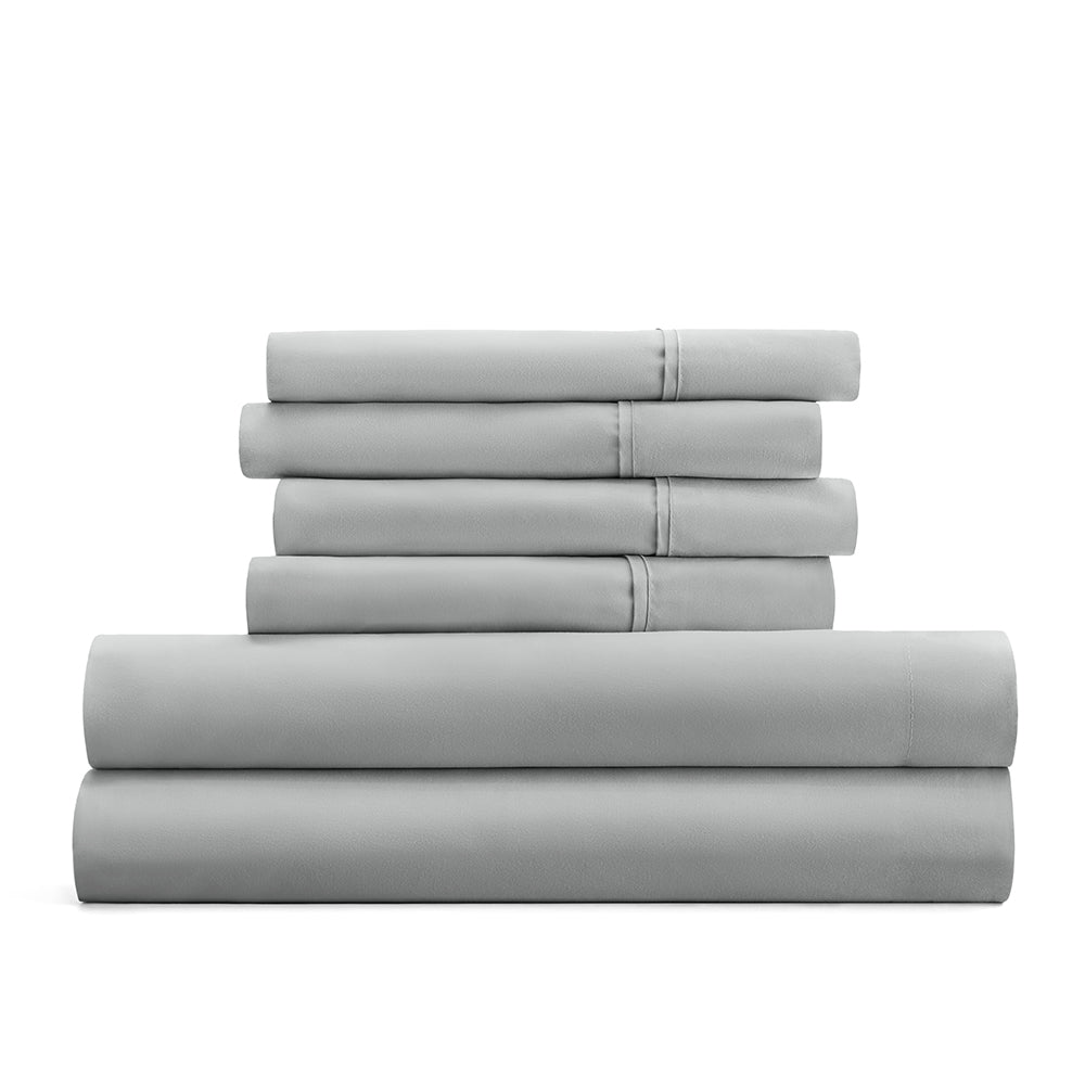 6-Piece Luxury Bed Sheet Set - Soft & Breathable Cotton - Queen Size - Perfect for Home, Hotel & Guest Room Comfort