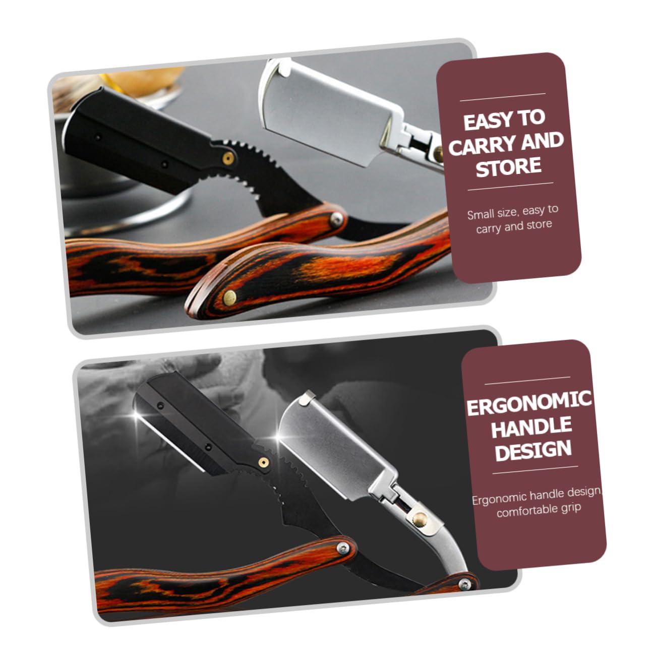 NOLITOY Professional Manual Face Shaver for Men - Stainless Steel Straight Razor & Grooming Scissors | Safe & Precise Beard Trimming Tool for Home & Travel Use