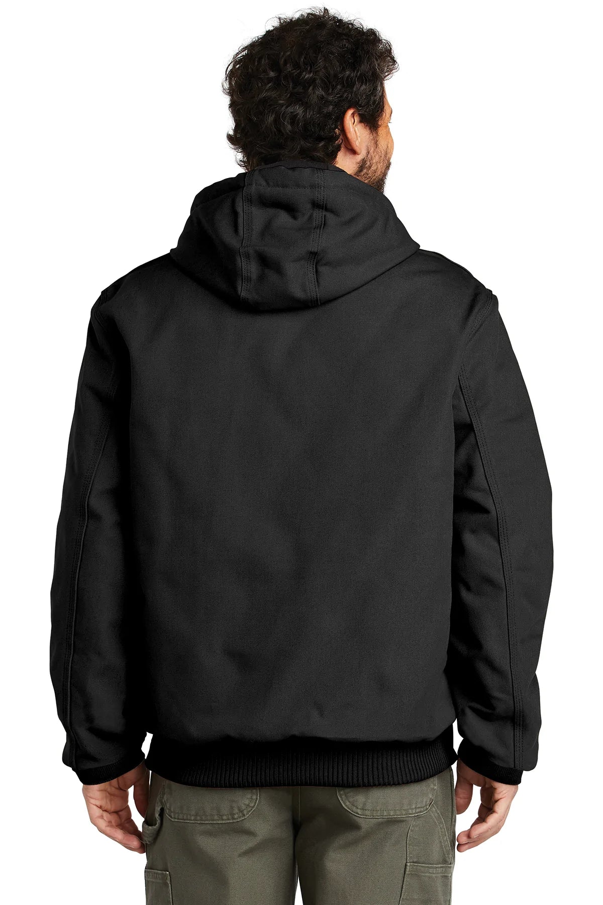 Carhartt Men's Tall Flannel Lined Duck Work Jacket - Heavy Duty Winter Coat for Cold Weather, Black | Durable Outdoor Workwear for Construction, Farming & Hunting