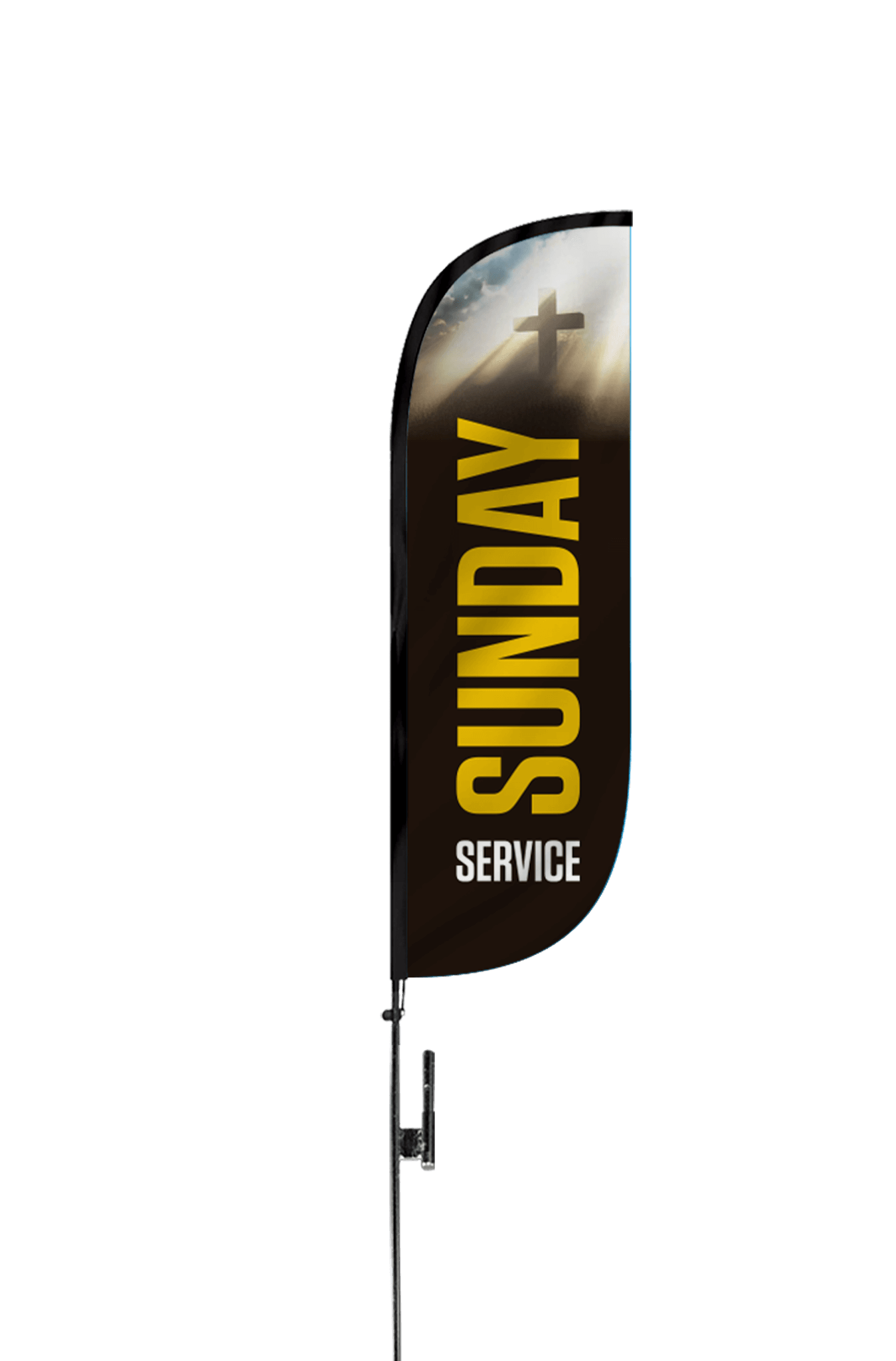 Sunday Service Feather Flag - Custom Church & Religious Event Banner for Outdoor Worship, Revival Meetings & Christian Gatherings - Durable & Weatherproof