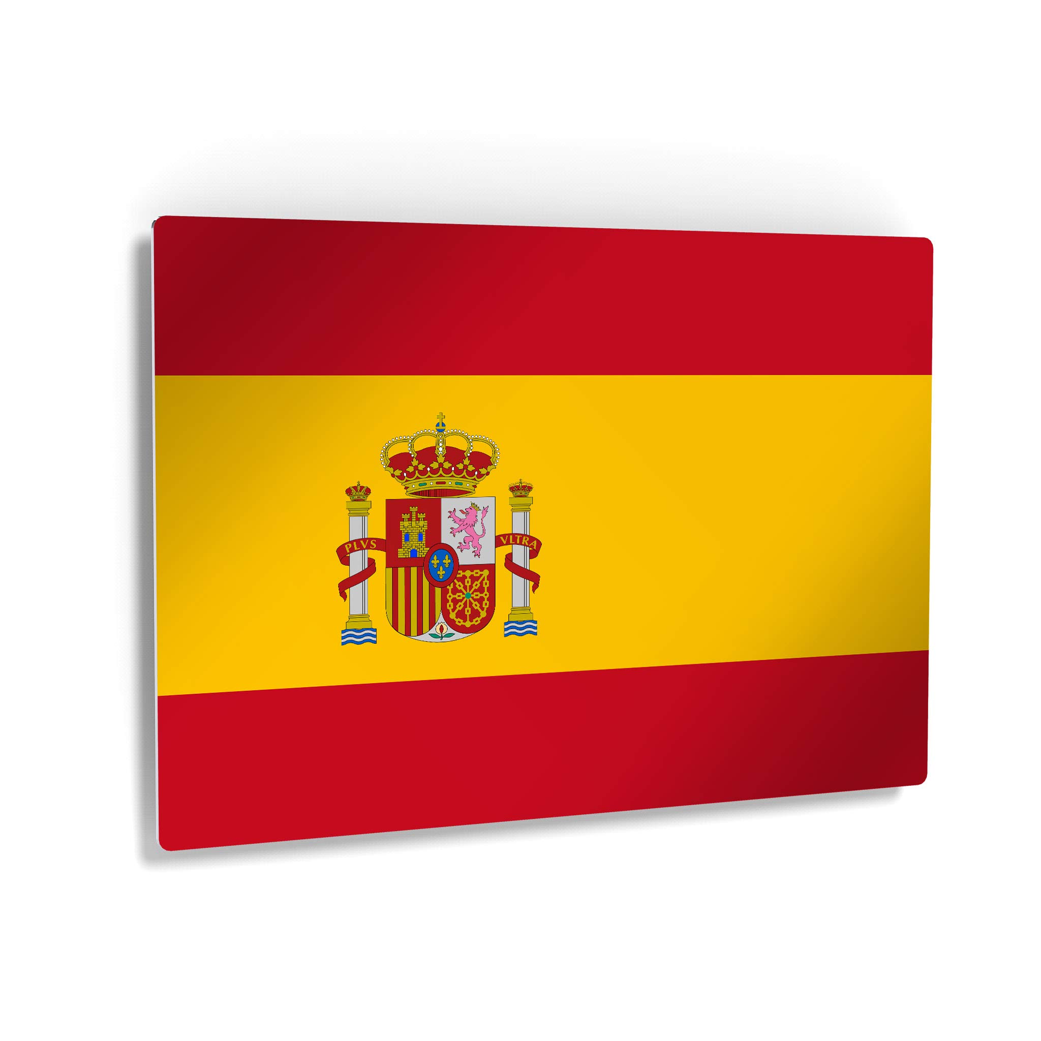 Spain Flag Metal Wall Art Print - 20x30 Inch Modern Home Decor for Office, Living Room, Dorm, Bedroom & Man Cave - Ready to Hang Made in USA - Perfect for Sports Bars, Game Rooms & Spanish-Themed Parties