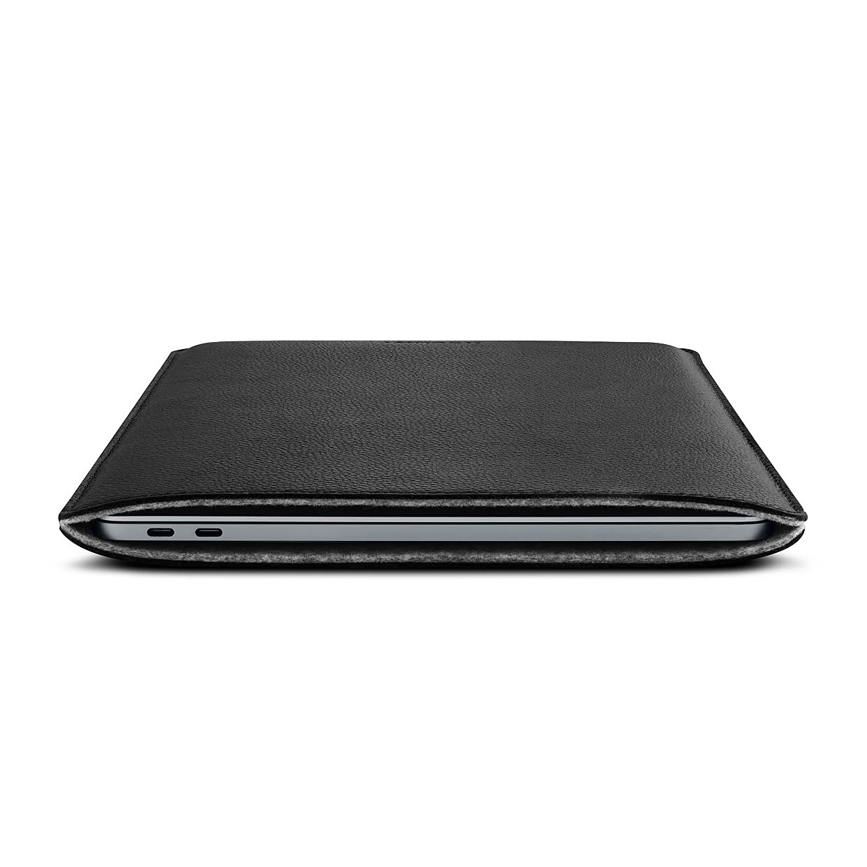 Premium Genuine Leather Sleeve Case for 13-inch MacBook Pro & 13.6-inch MacBook Air - Protective Black Laptop Cover - Perfect for Office, Travel & Business Professionals