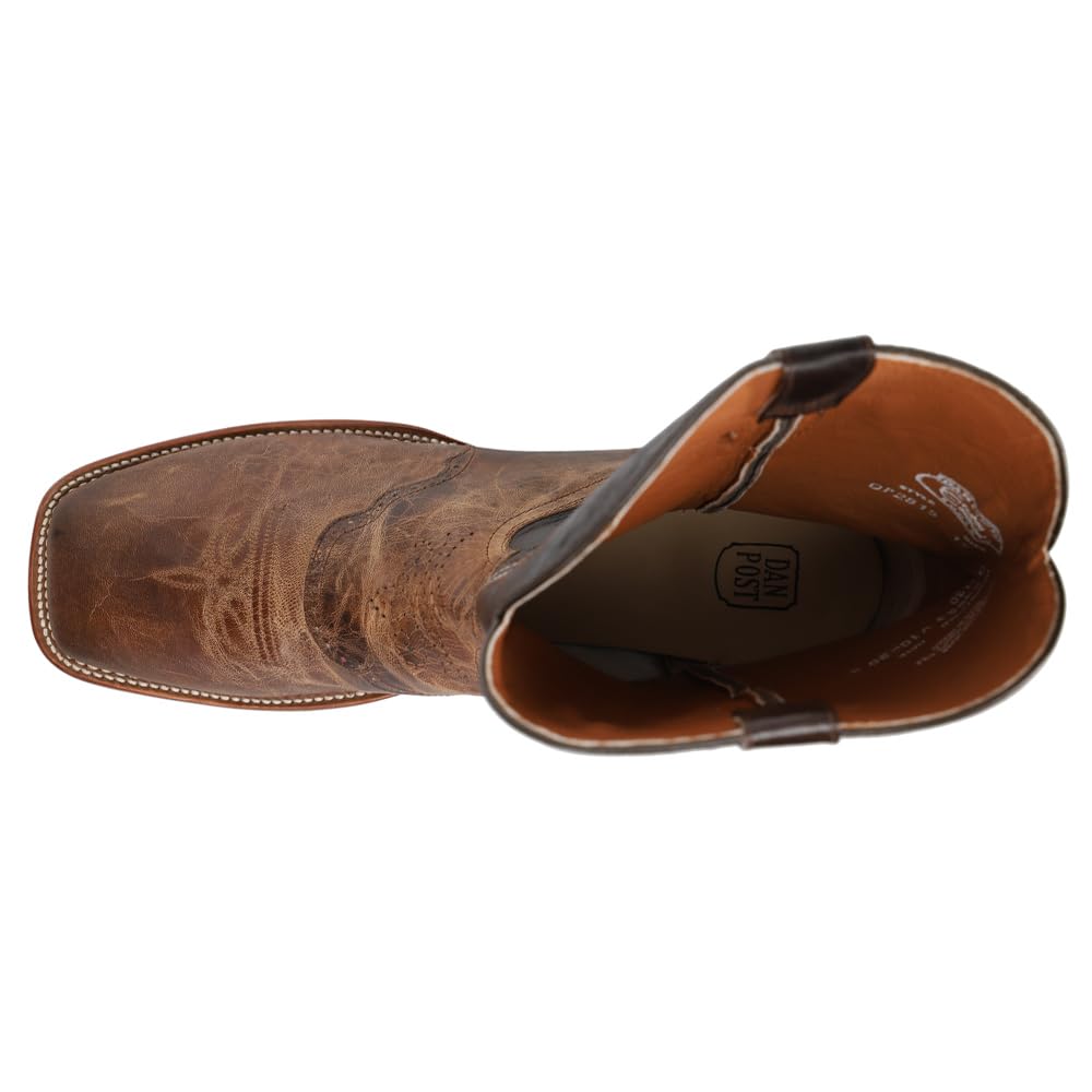 Dan Post Men's Franklin Square Toe Cowboy Boots - Durable Leather Western Boots for Men | Perfect for Country Dancing, Rodeo & Casual Wear
