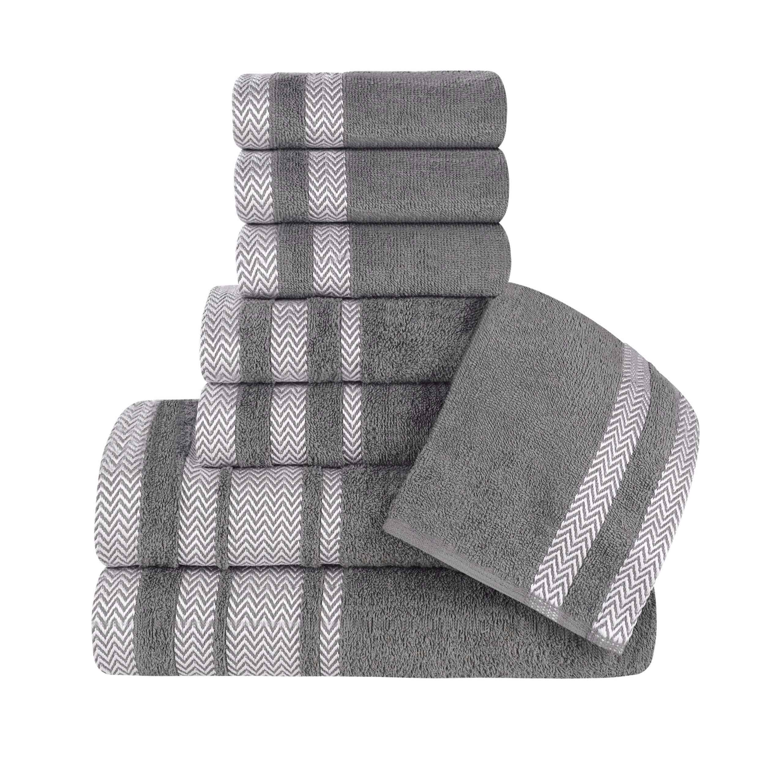 Hays Cotton Medium Weight 8-Piece Bath Towel Set - Soft & Absorbent Towels for Bathroom, Spa, Gym, and Beach Use