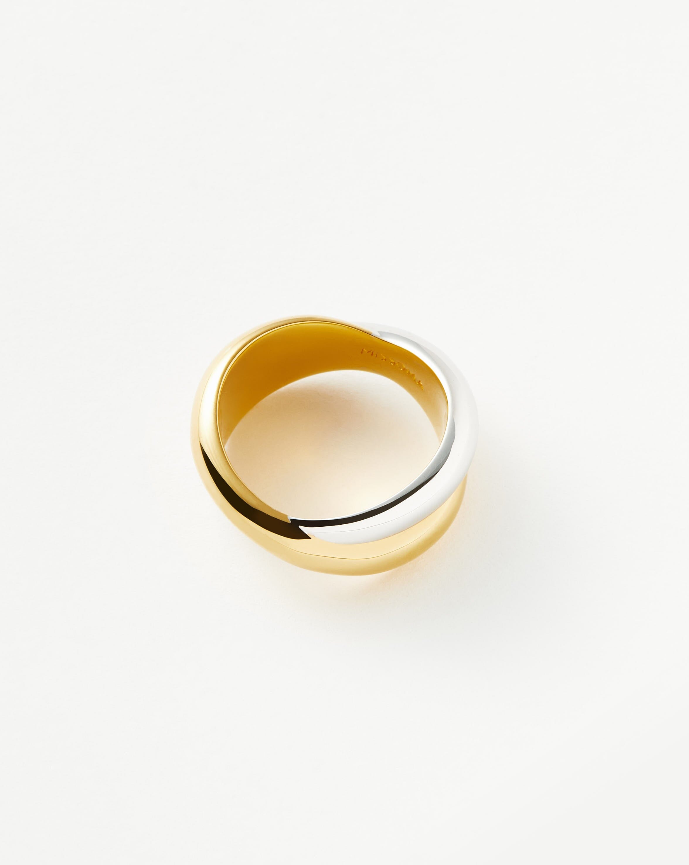 Lucy Williams Chunky Mixed Metal Entwine Ring - Elegant Stackable Jewelry for Women, Perfect for Everyday Wear & Special Occasions
