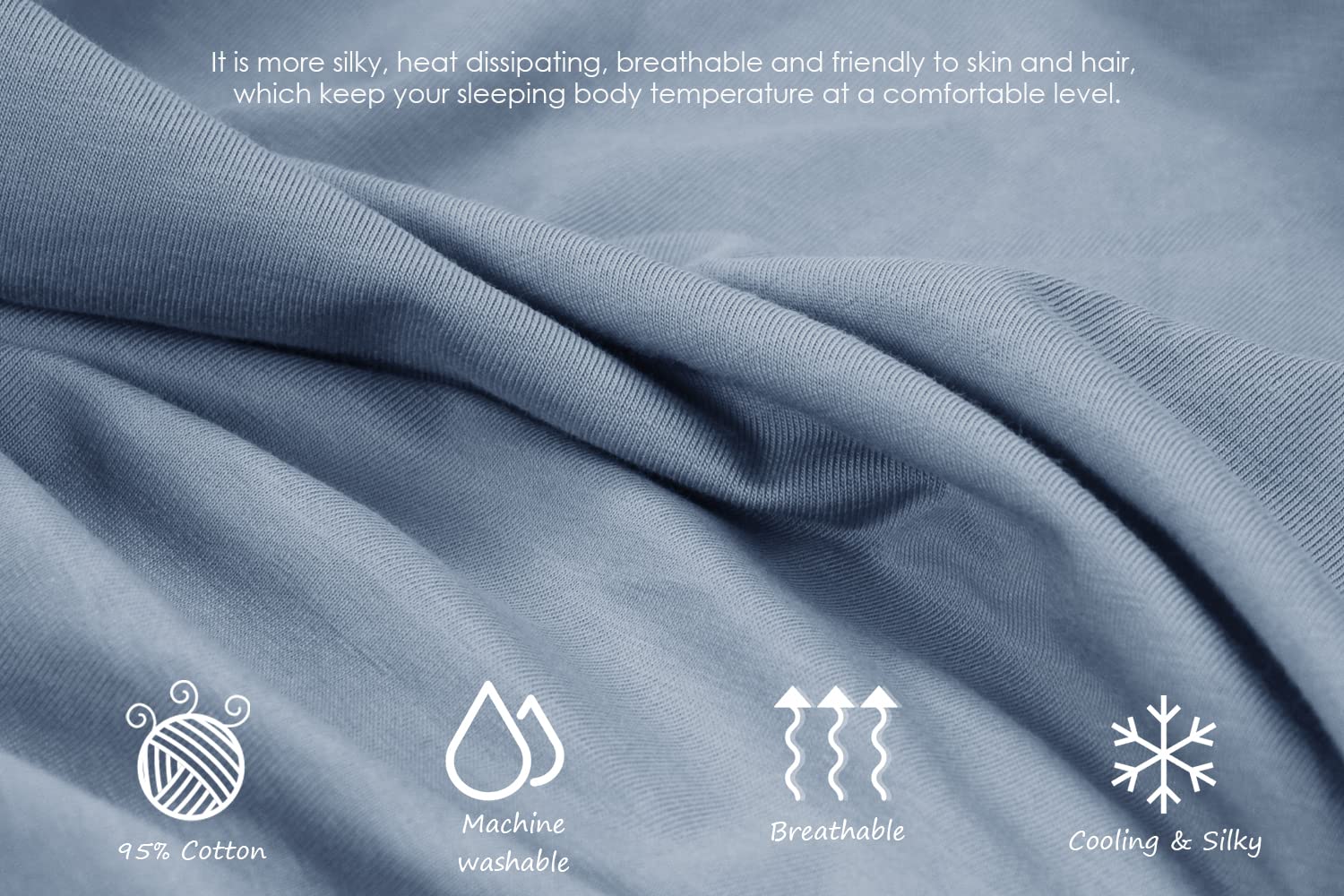 **INSEN Pregnancy Body Pillow Cover - L-Shaped Full Body Pillow Case for Maternity Support, Soft & Breathable Blue Cover - Perfect for Comfort During Pregnancy & Nursing**