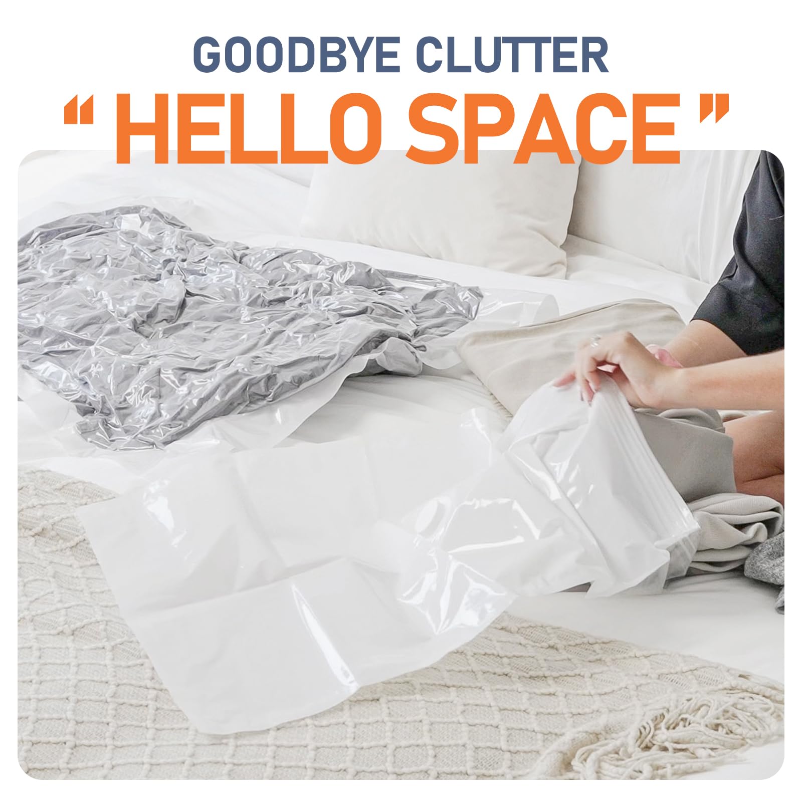 Premium Vacuum Storage Bags with Electric Pump - 8 Pack Space Saver Bags (2 Jumbo, 2 Large, 2 Medium, 2 Small) for Clothes, Comforters, Blankets - Airtight Compression Storage for Travel, Moving & Seasonal Organization