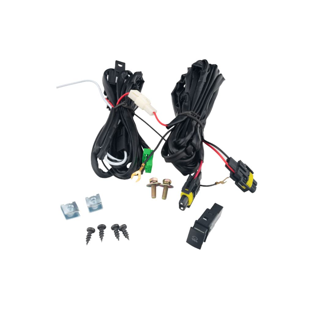 2021-2024 Nissan Kicks LED Fog Light Assembly with Bezels & Switch Harness - DOT/SAE Compliant Left & Right Fog Lights for Enhanced Night Driving Safety