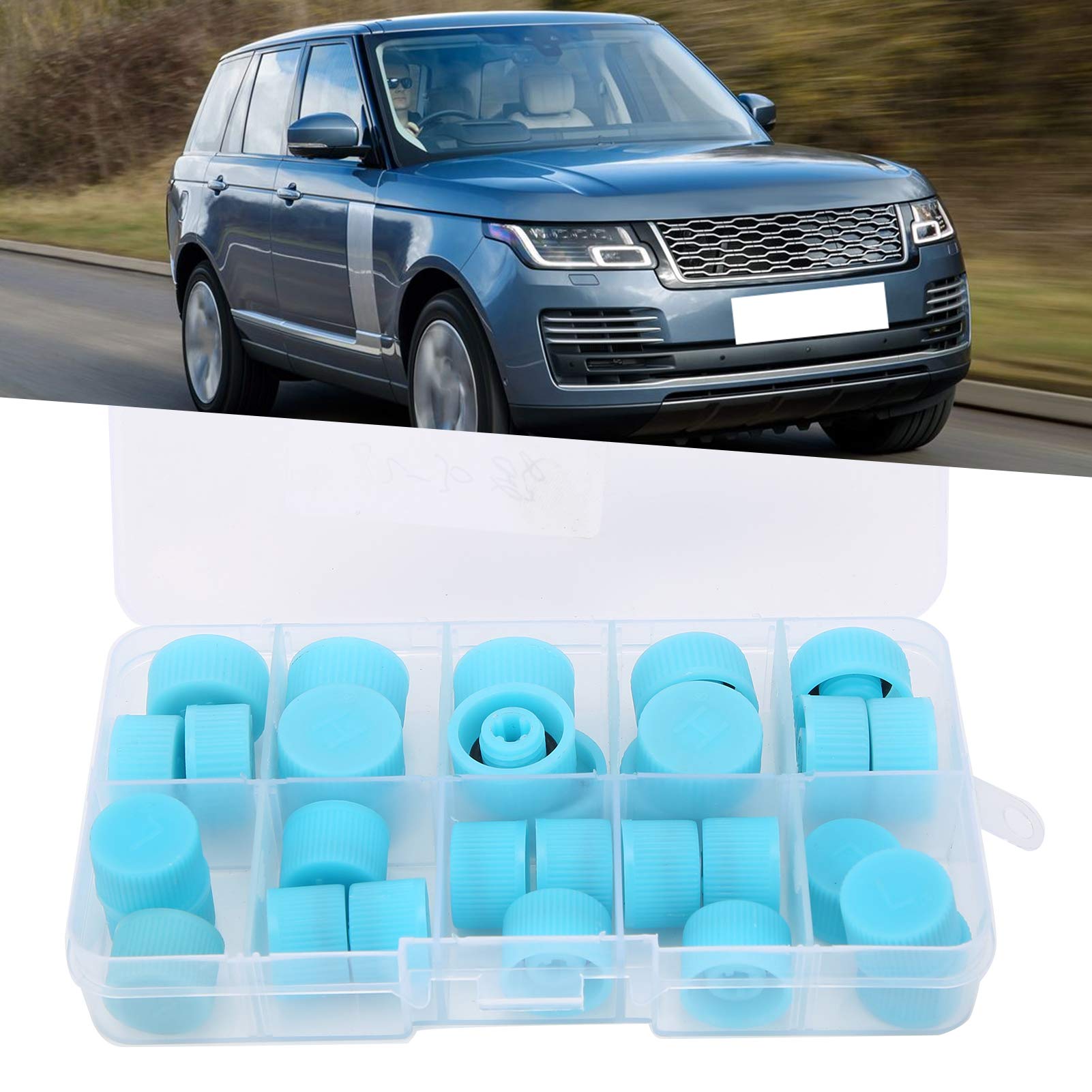 30Pcs Air Conditioning Service Caps - A/C Refrigerant Port Cap Replacement, Air Conditioning Charging Valve Dust Covers for Car AC Maintenance & Protection (Great for Mechanics, DIY Auto Repair & HVAC Systems)