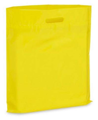 50 Extra Thick 2 mil Large Glossy Yellow Retail Shopping Bags - 15