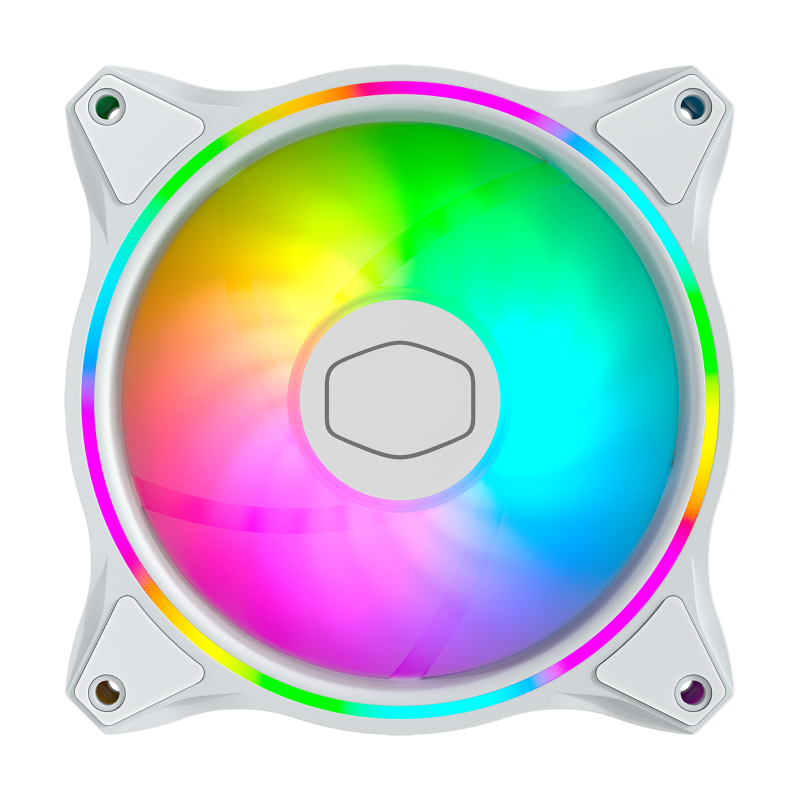 Cooler Master MFL B2DW 18NPA R1 CM Masterfan MF120 Halo ARGB Fan - White (2 Year Warranty) - High Performance PC Cooling Fan for Gaming Rigs, Workstations & PC Builds with Vibrant RGB Lighting