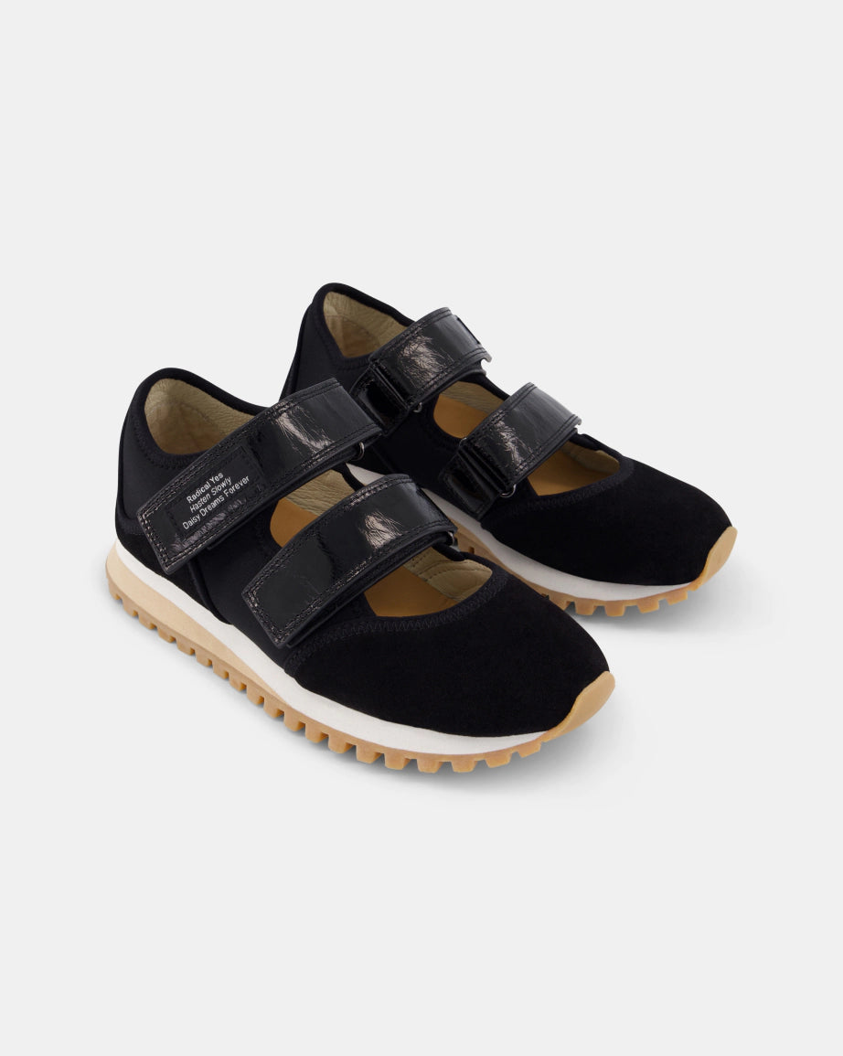 Both Ways 2.0 Velcro Sneakers for Men & Women - Comfortable Black Athletic Shoes for Walking, Running & Casual Wear | Non-Slip Lightweight Sneakers for Everyday Use