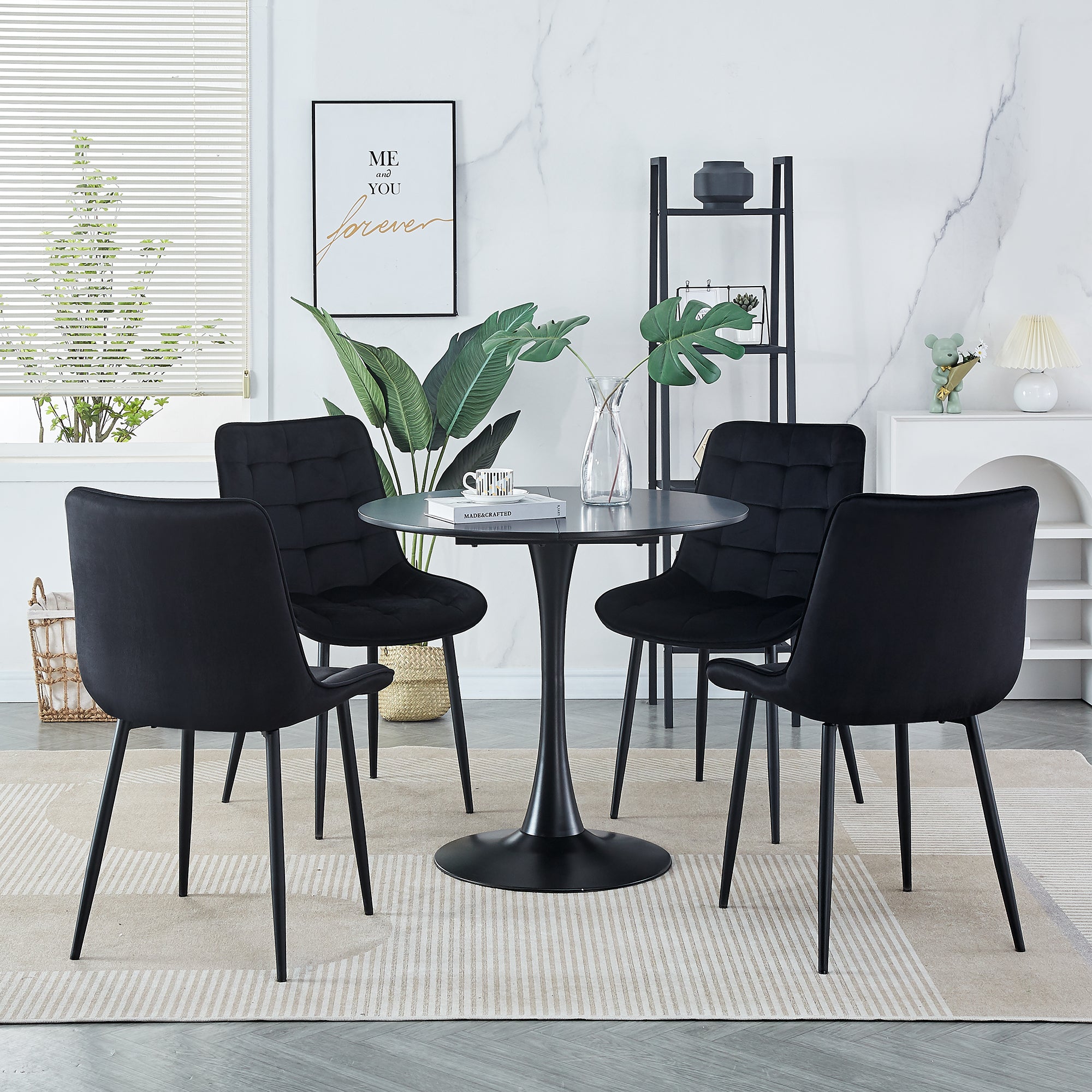 Modern Black Dining Chairs Set of 2 - Contemporary Style with Easy Assembly for Restaurants, Cafes, Offices & Living Rooms - Perfect for Home Dining & Commercial Spaces
