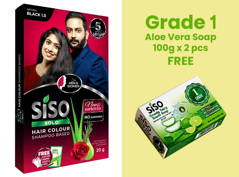 Natural Black 1.0 Ammonia-Free Permanent Hair Color Shampoo - 20g Pack of 10 for Men & Women | DIY At-Home Hair Dye for Gray Coverage & Vibrant Color
