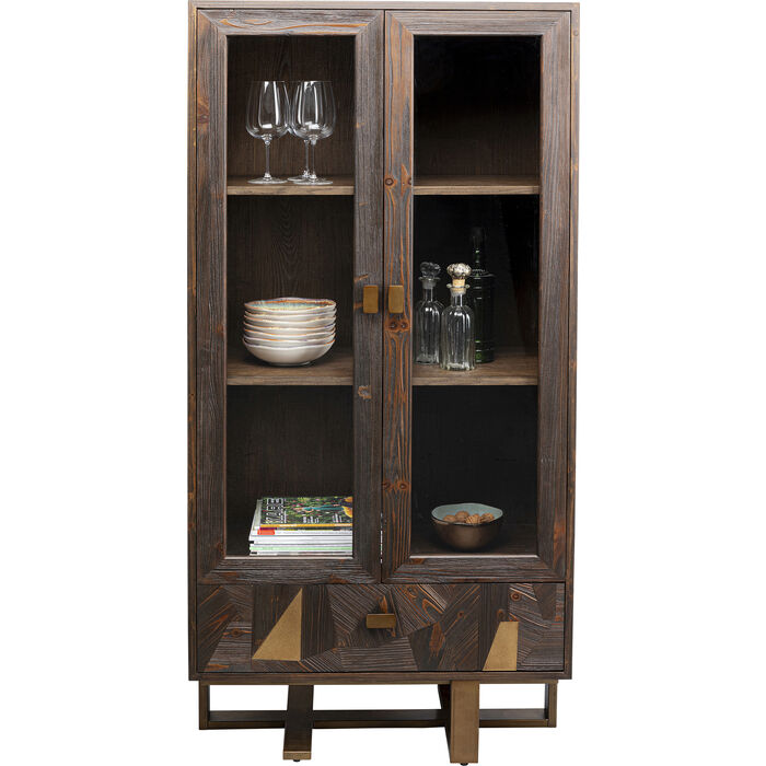 Salerno Glass Display Cabinet 80x170cm - Modern Curio Cabinet for Living Room, Dining Room & Office - Perfect for Showcasing Collectibles, China & Home Decor