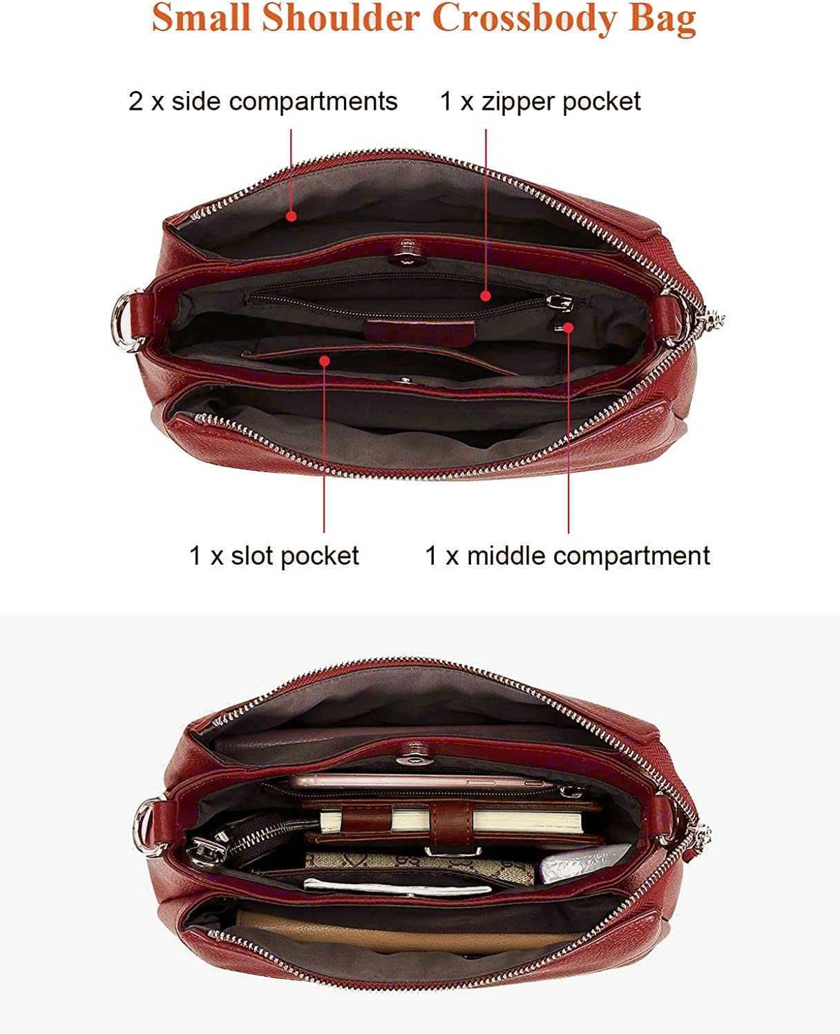 Hudson & James Genuine Leather Women's Crossbody Bag - Stylish Travel Satchel for Work, iPad & Everyday Use | Perfect for Commuting, Office & Weekend Outings