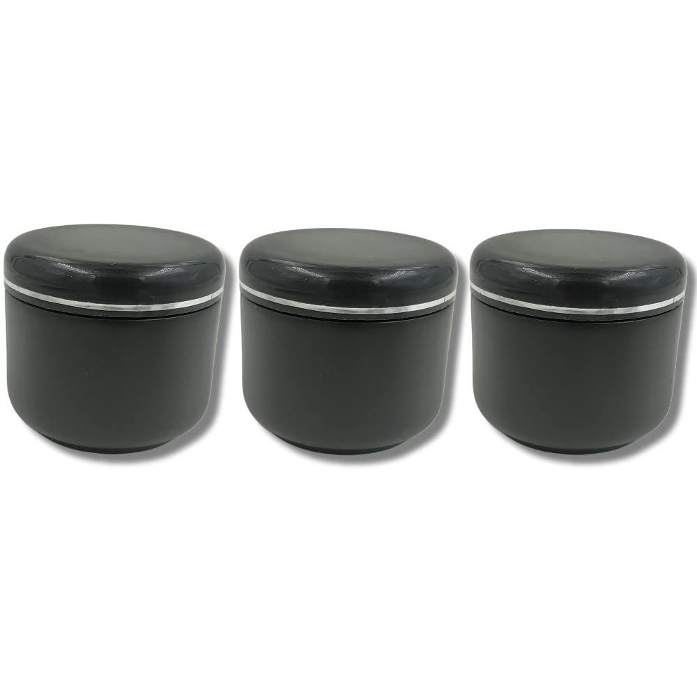 Hunky Dory 3-Pack 100G Unbreakable Plastic PET Cosmetic Jars - Black Air-Tight Containers for Creams, Lip Balm, Body Butter & Essential Oils | Perfect for DIY Skincare, Makeup Storage & Travel Organizers