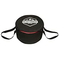 Premium Cottonwood Dutch Oven Cover - Heavy Duty Oven Bag & Tote for 10-Quart Cast Iron Cookware (Black) - Ideal for Camping, Outdoor Cooking & Kitchen Storage