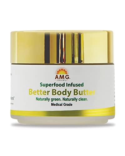 AMG Naturally Better Body Butter - Organic Plant-Rich Skin Care Lotion for Hydration & Nourishment | Deep Moisturizing Dry Skin Treatment | Perfect for Daily Use, After Shower & Nighttime Skincare Routine
