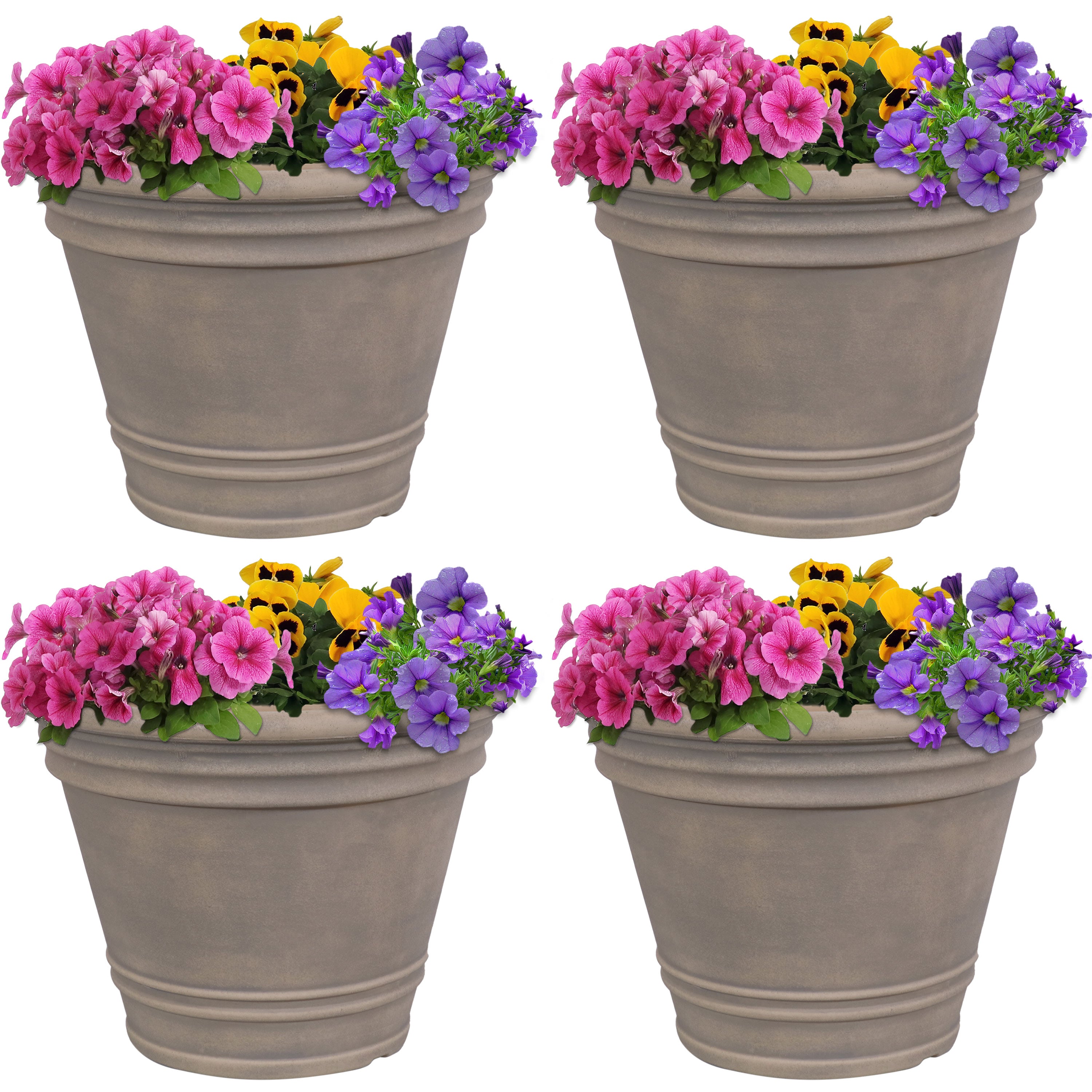 Sunnydaze Franklin Polyresin Outdoor Flowerpot Planter - Decorative Garden Pot for Plants, Flowers & Herbs - Perfect for Patio, Balcony & Backyard Decor