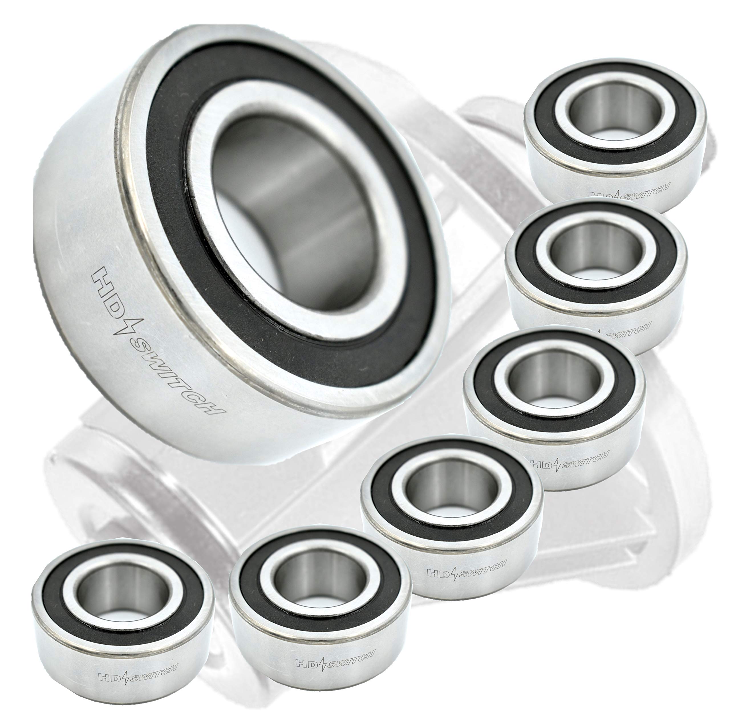 High Performance HD Switch (6 Pack) Deck Spindle Bearings Replacement for Bad Boy 037-8001-00 - Includes High Temperature Grease Upgrade Kit - Perfect for Bad Boy Mowers and Zero Turn Lawn Tractors