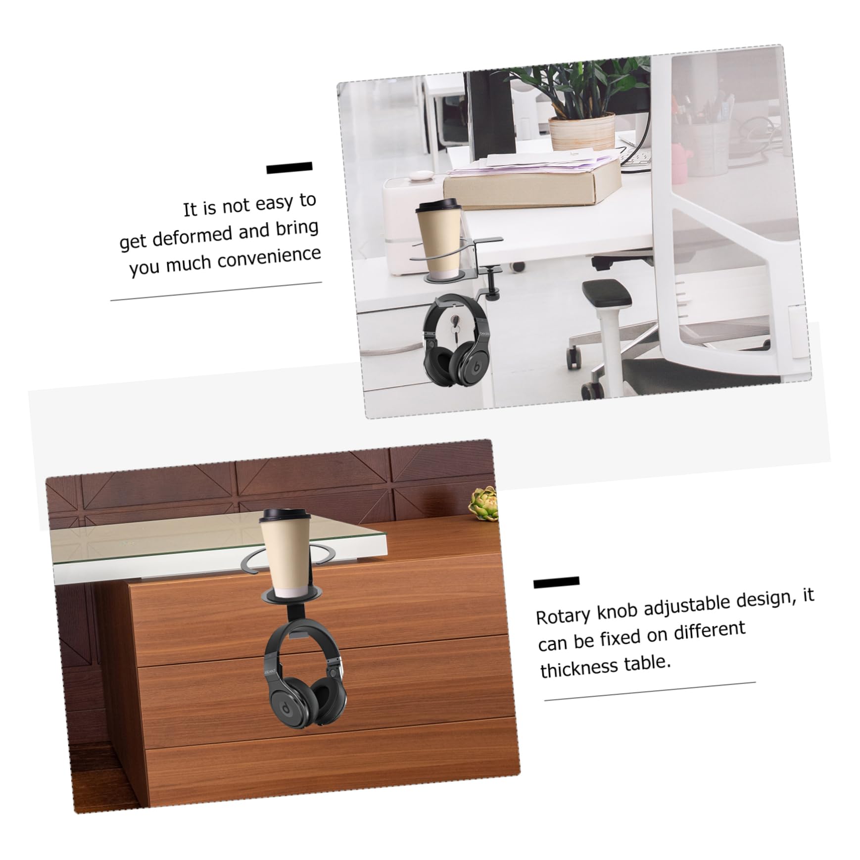 6-Pack Multi-Functional Aluminum Hanger with Cup Holder - Adjustable Alloy Drink Stand for Desk, Office, Party & Outdoor Use