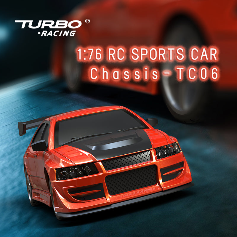 Turbo Racing C76 1/76 Scale Mini RC Drift Car with Adjustable Wheelbase & LED Lights - Classic Red | High-Speed Remote Control Toy for Kids & Adults, Perfect for Indoor Racing & Drifting Practice