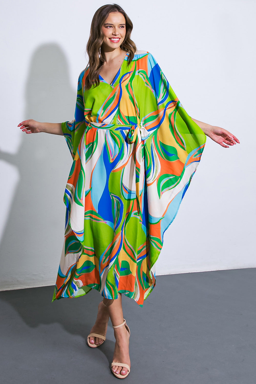 Stylish Woven Kaftan Dress for Women - Flowy Boho Maxi Dress with Pockets - Perfect for Beach Vacations, Summer Parties & Resort Wear