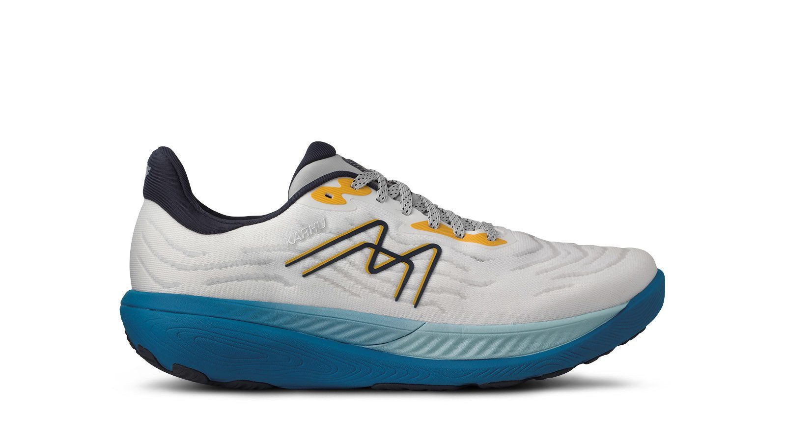 IKONI 3.0 Men's Running Shoes - White & Mood Indigo | Lightweight Breathable Athletic Sneakers for Jogging, Gym Workouts & Outdoor Activities