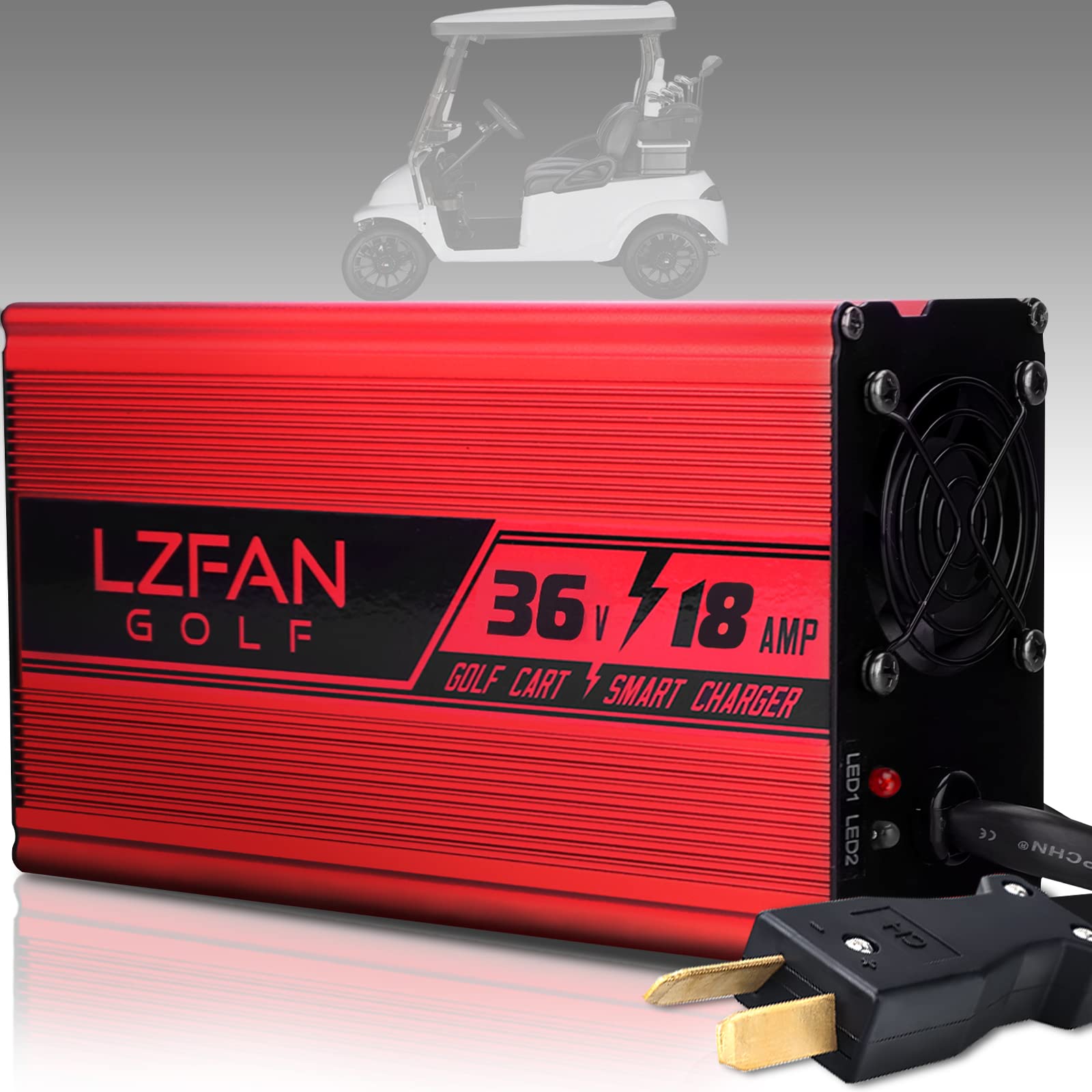 36V 18AMP Golf Cart Battery Charger for Club Car & EZGO with Crowfoot Plug - Fast Charging for Golf Carts, Utility Vehicles & Electric Mobility Scooters