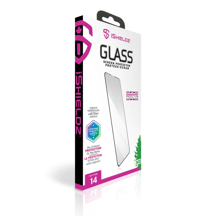 iPhone 14 Pro Tempered Glass Screen Protector [Full Coverage] - Edge-to-Edge Protection for Daily Use, Work & Travel
