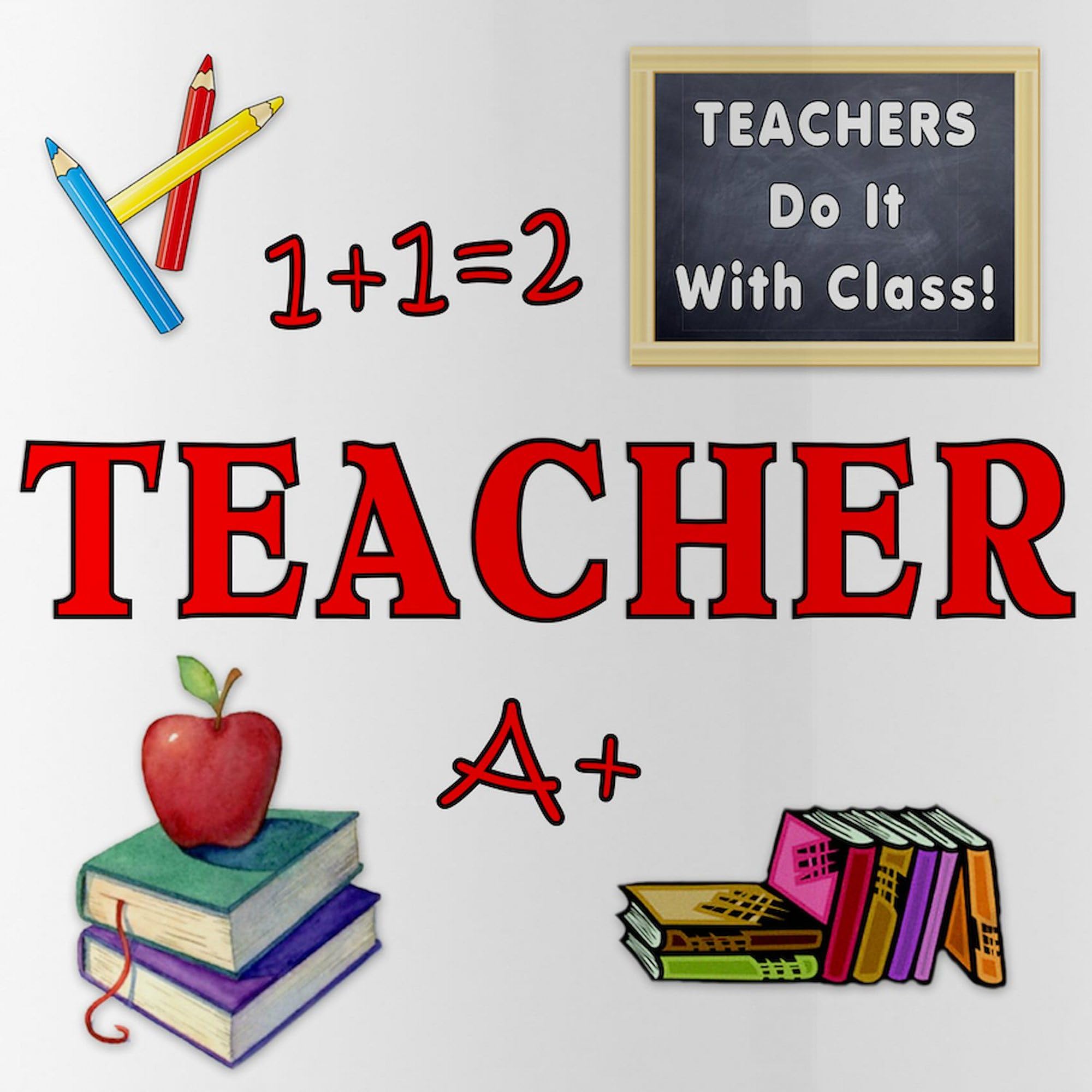 Teachers Do It With Class - 34 oz (1.0L) Stainless Steel Water Bottle by CafePress | Insulated & Leak-Proof | Perfect for School, Office & Outdoor Activities