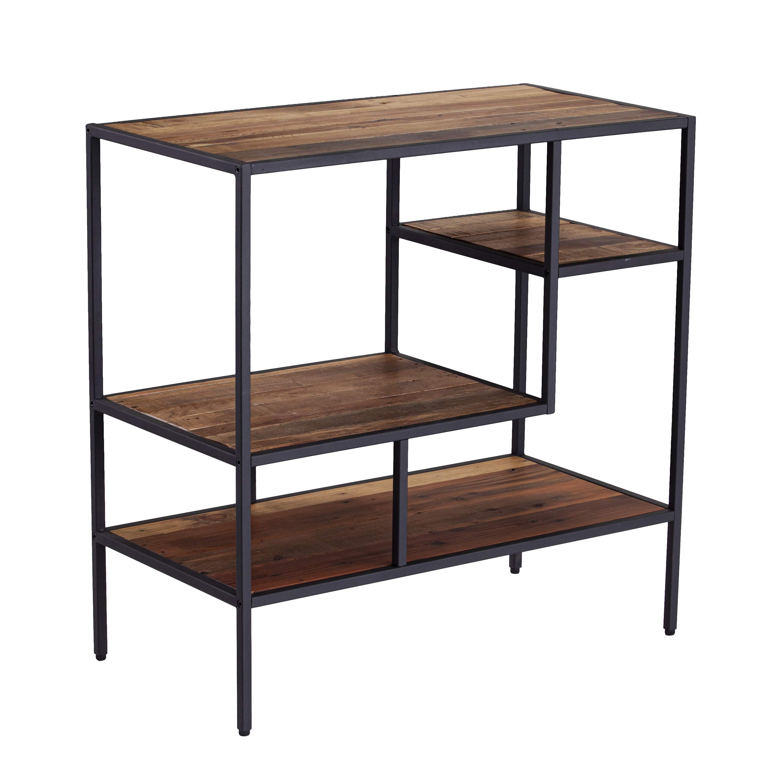 SEI Furniture Mathry Bookcase Bookshelf - Natural Cream Wooden Storage Shelf for Living Room, Bedroom, Office & Study - Organize Books, Decor & Essentials