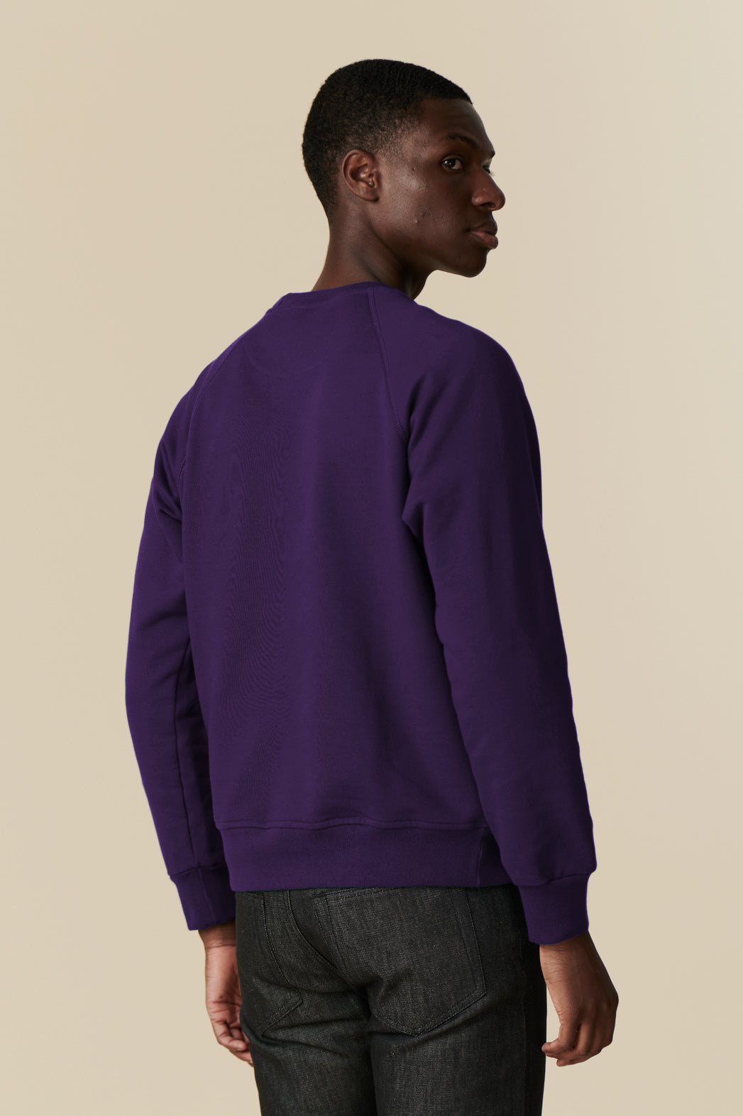 Men's Raglan Sweatshirt - Soft Cotton Pullover Hoodie in Purple | Casual Streetwear & Loungewear for Everyday Comfort