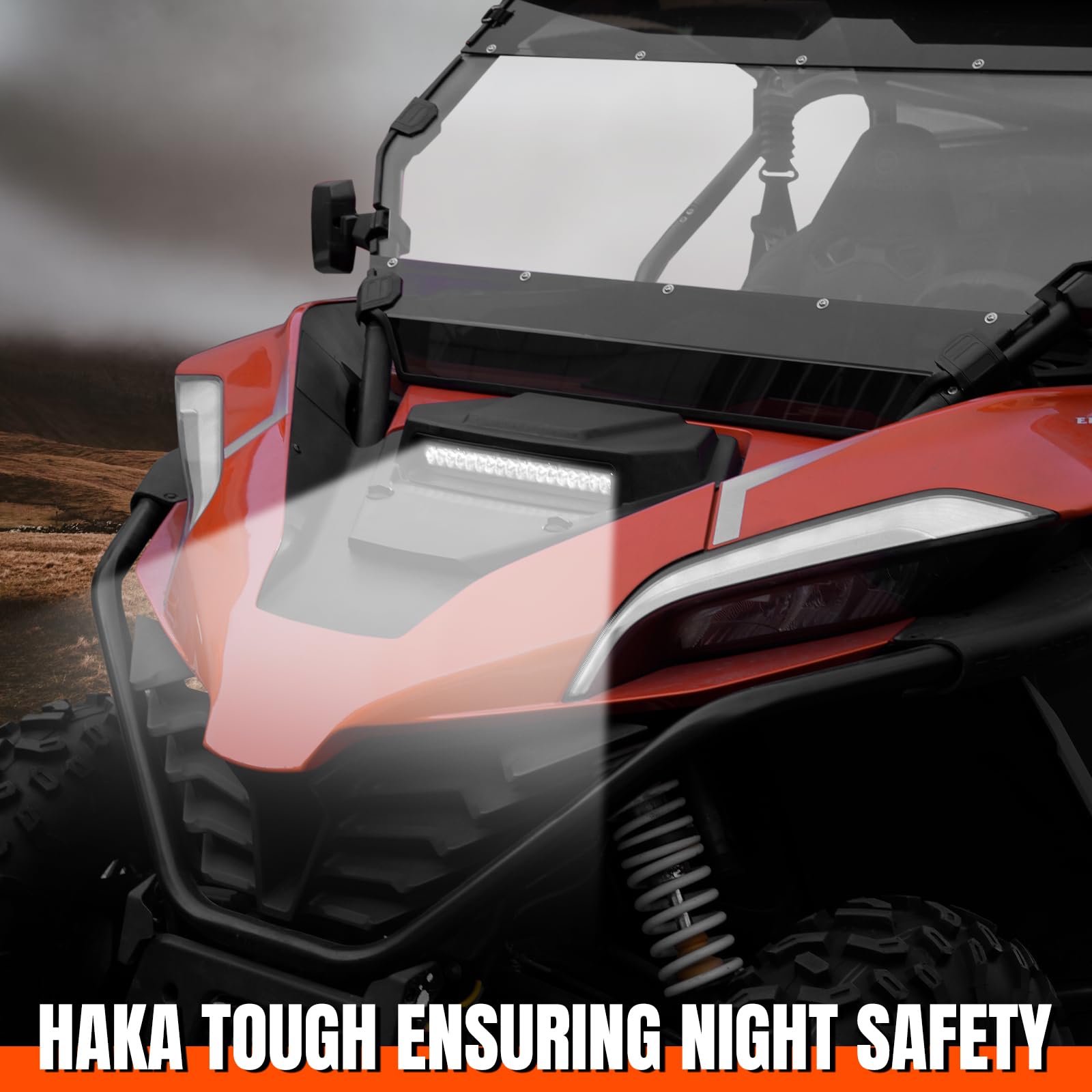 HAKA TOUGH Sport Hood Scoop for CF Moto ZForce 950 (2020-2024) | Front Turbo Hood Scoop with LED Lights | Z Force 950 H.O. EX Sport Accessories | Off-Road & Adventure Riding Upgrade