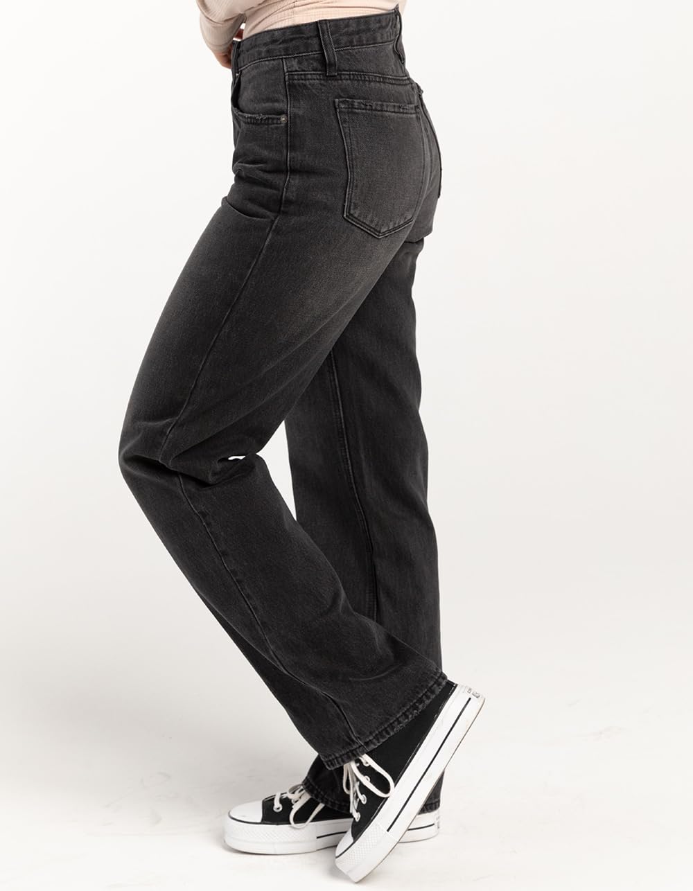 RSQ Low Rise Straight Jeans for Women - Classic Blue Denim Pants with Stretch, Comfort Fit - Perfect for Casual Wear, Office & Everyday Outfits