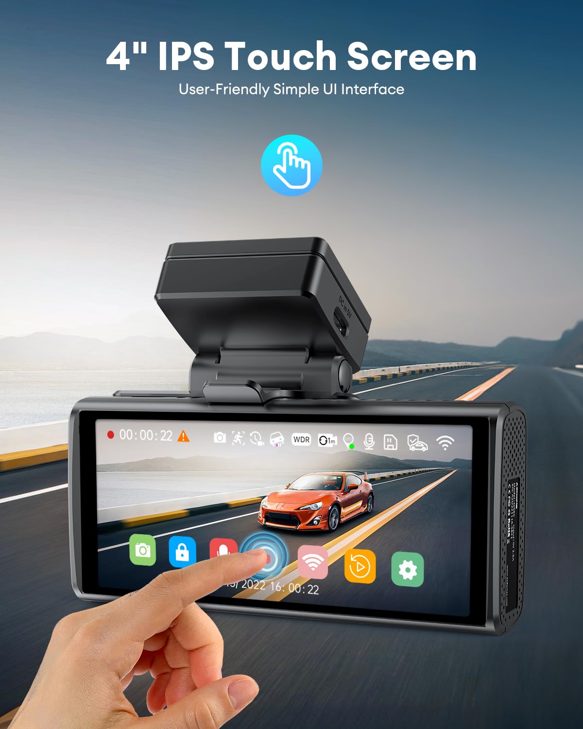 AZDOME M580 5K Dual Dash Cam with 4